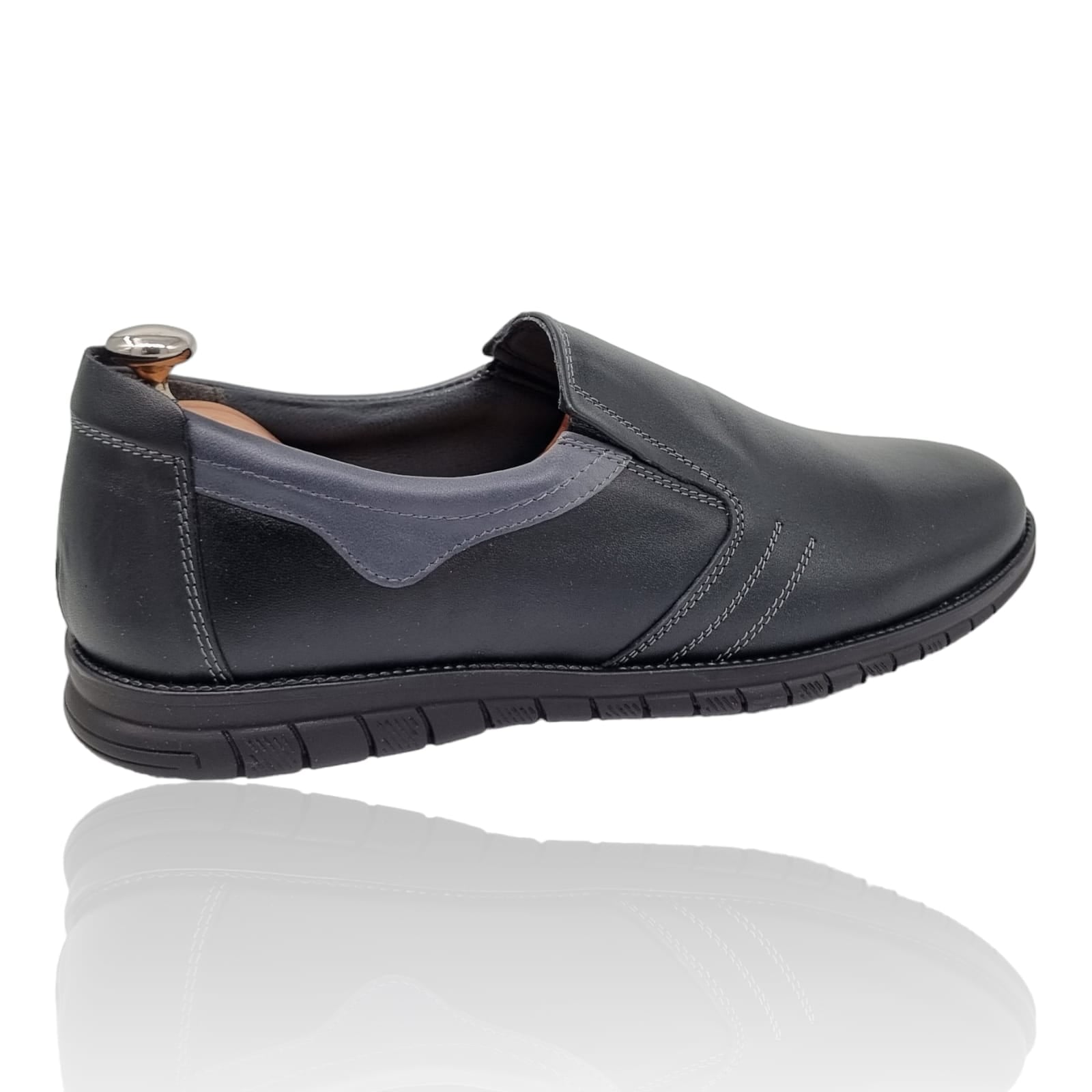 Pantofi Bărbați Casual Din Piele Naturală Neagra 2557