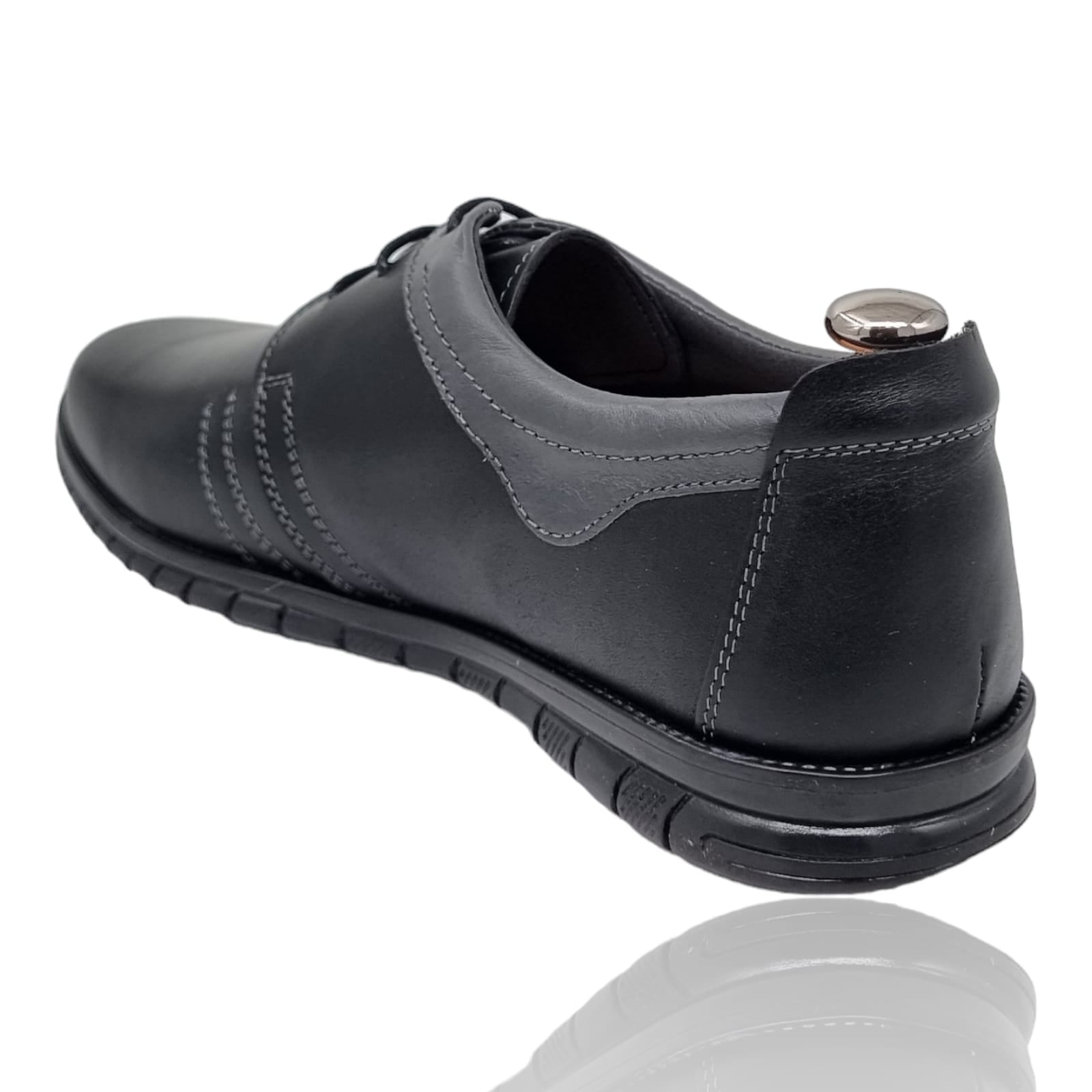 Pantofi Bărbați Casual Din Piele Naturală Neagra 2561
