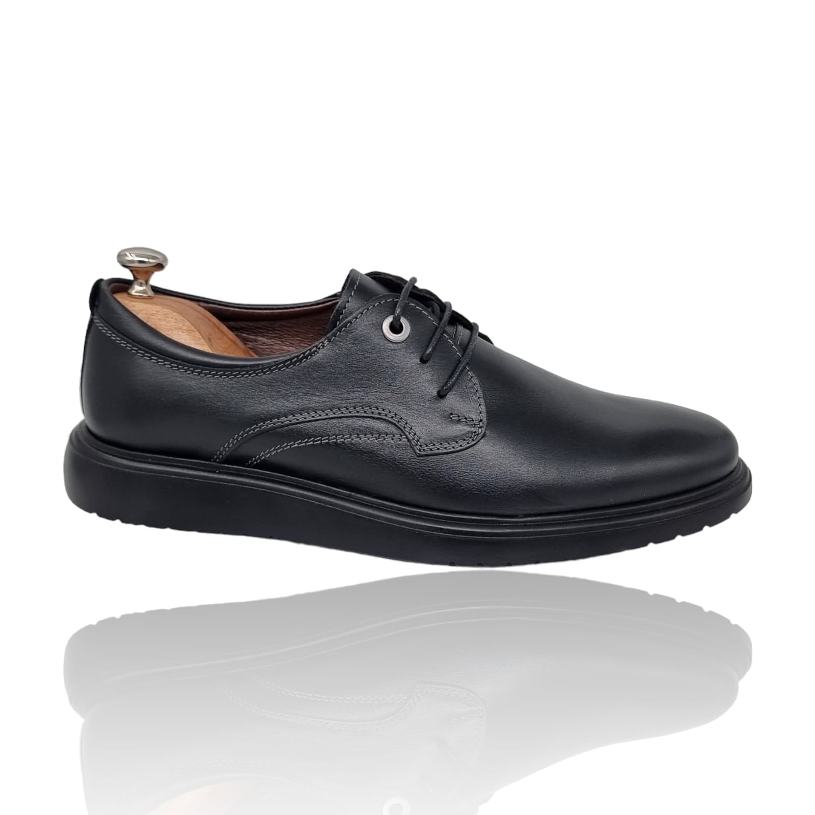 Pantofi Bărbați Casual Din Piele Naturală Neagră 2554