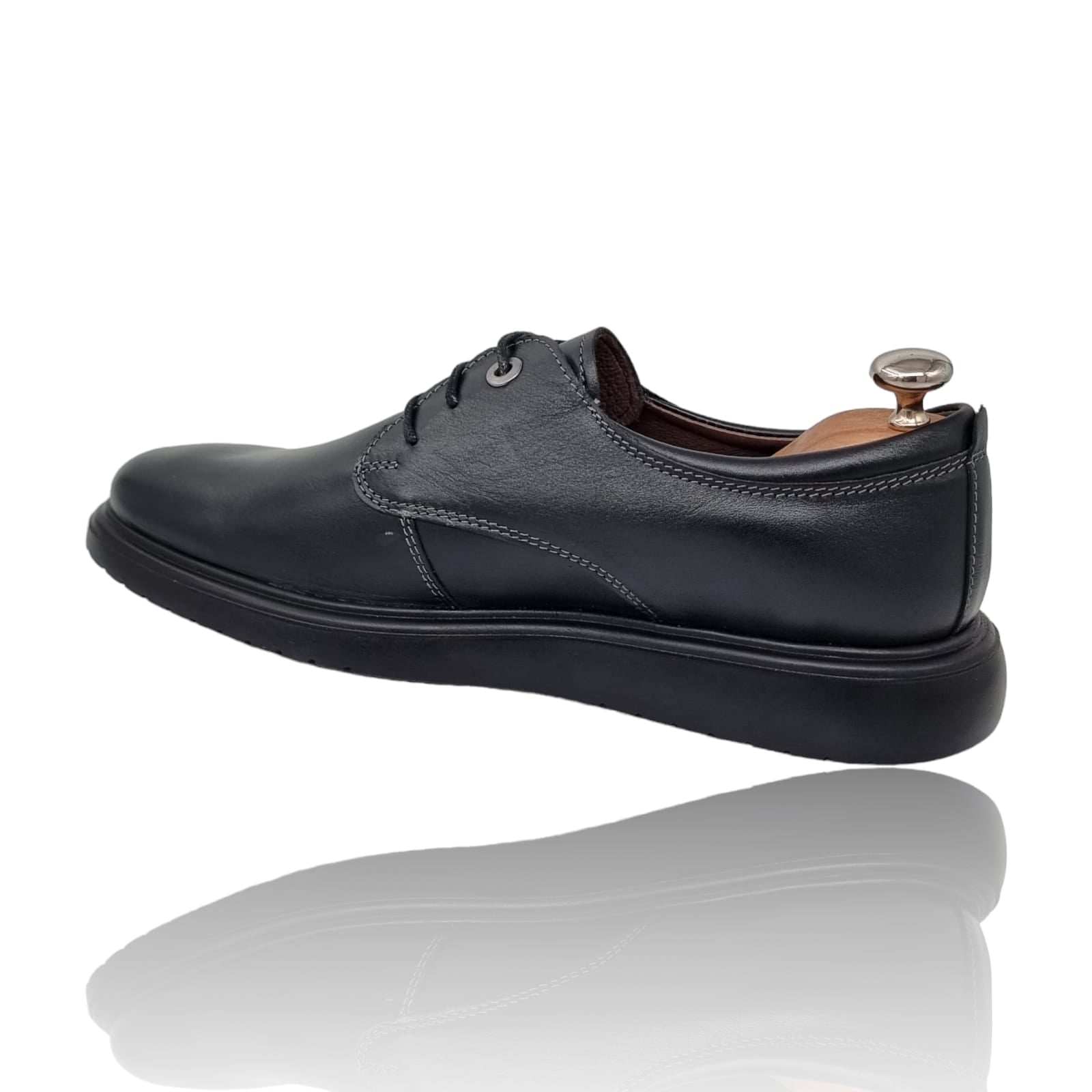 Pantofi Bărbați Casual Din Piele Naturală Neagră 2554