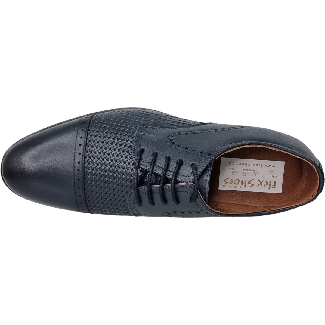 Pantofi Bărbați Eleganți Din Piele Naturală Blue 531