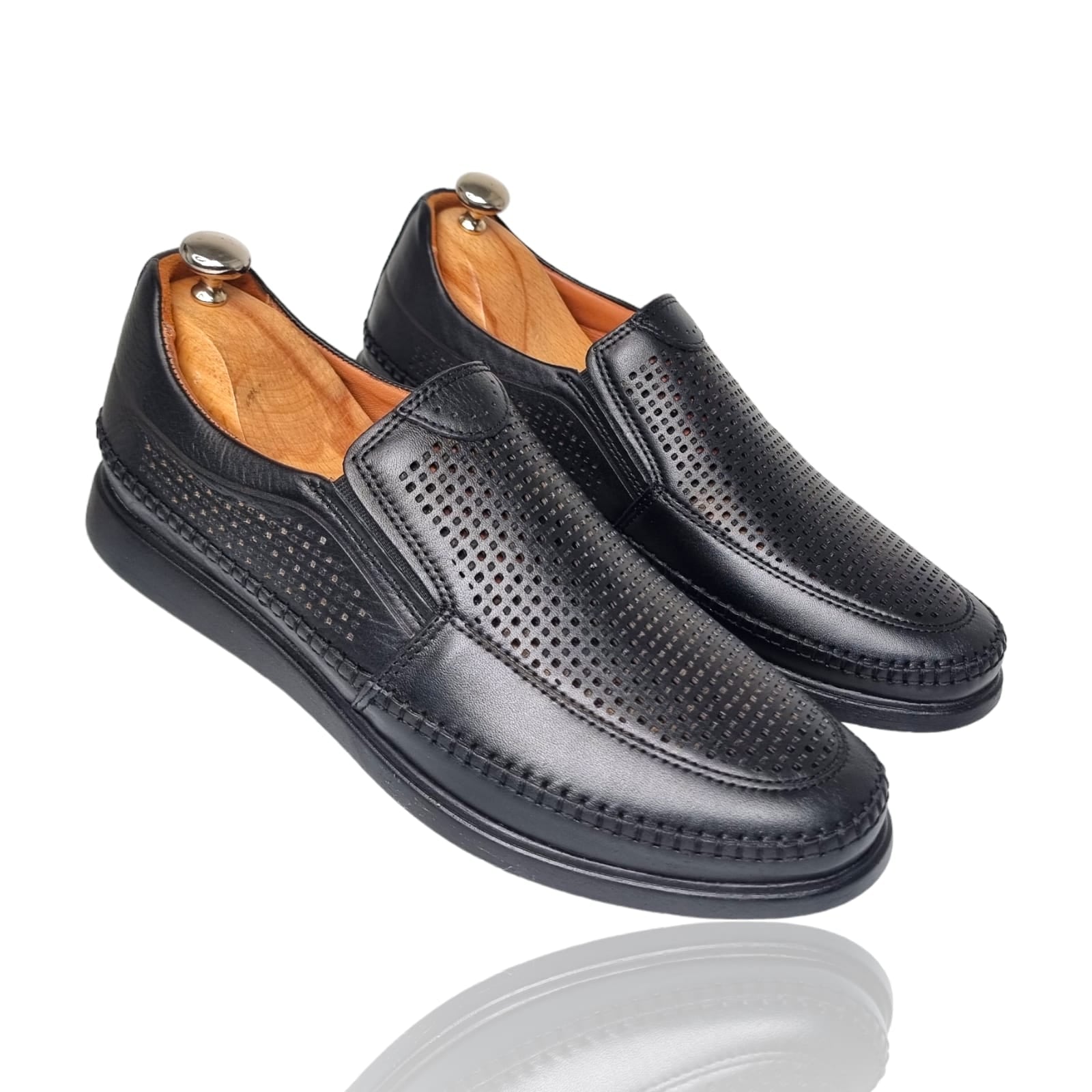 Pantofi Bărbați Casual Din Piele Naturală Negru 2551