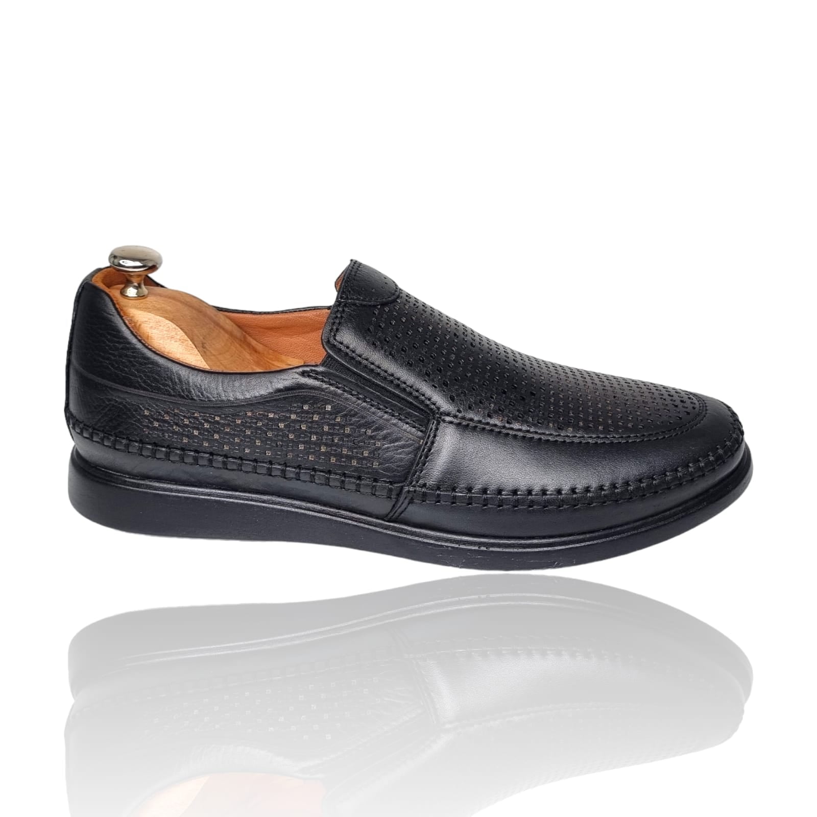 Pantofi Bărbați Casual Din Piele Naturală Negru 2551