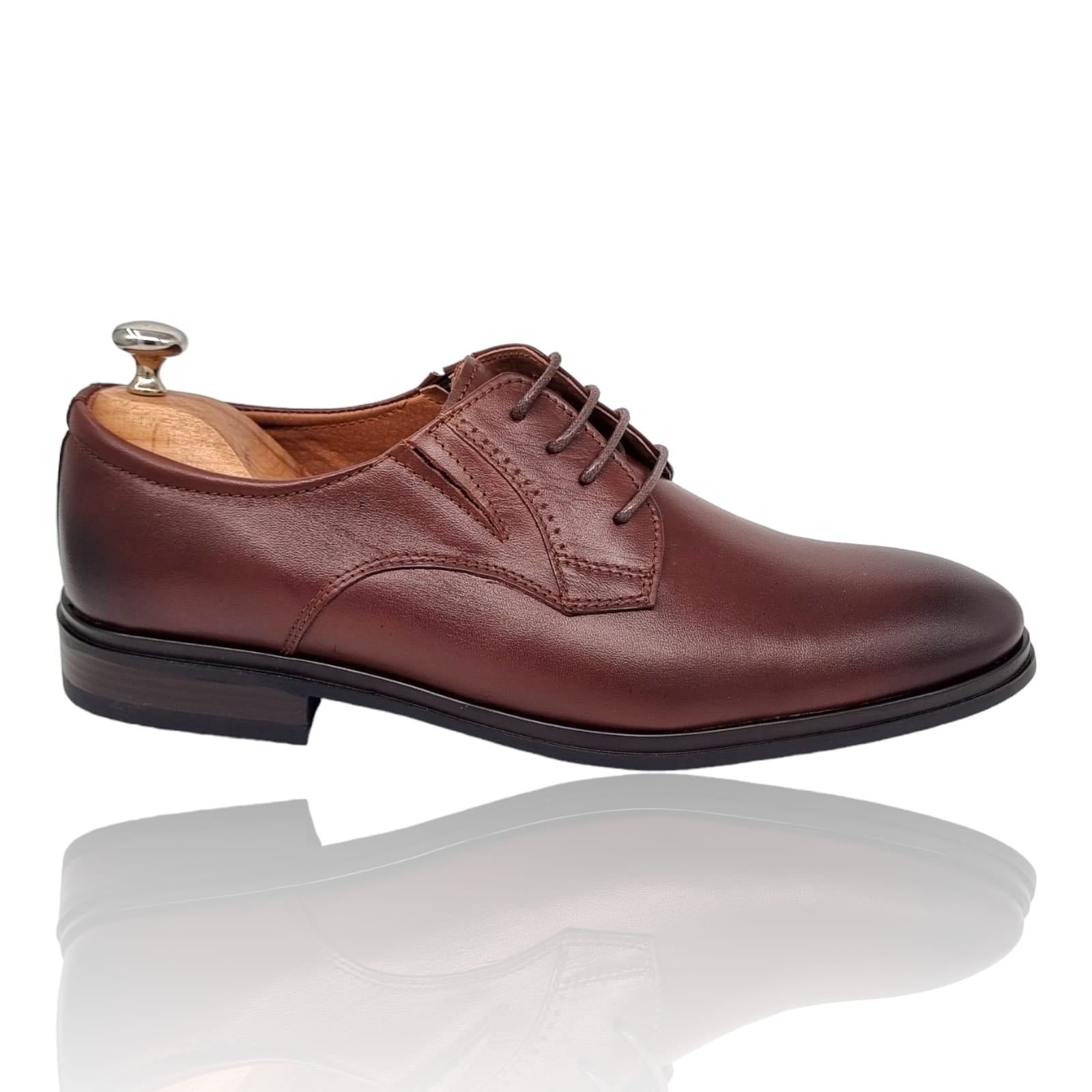 Pantofi Bărbați Eleganți Din Piele Naturală Maro 588