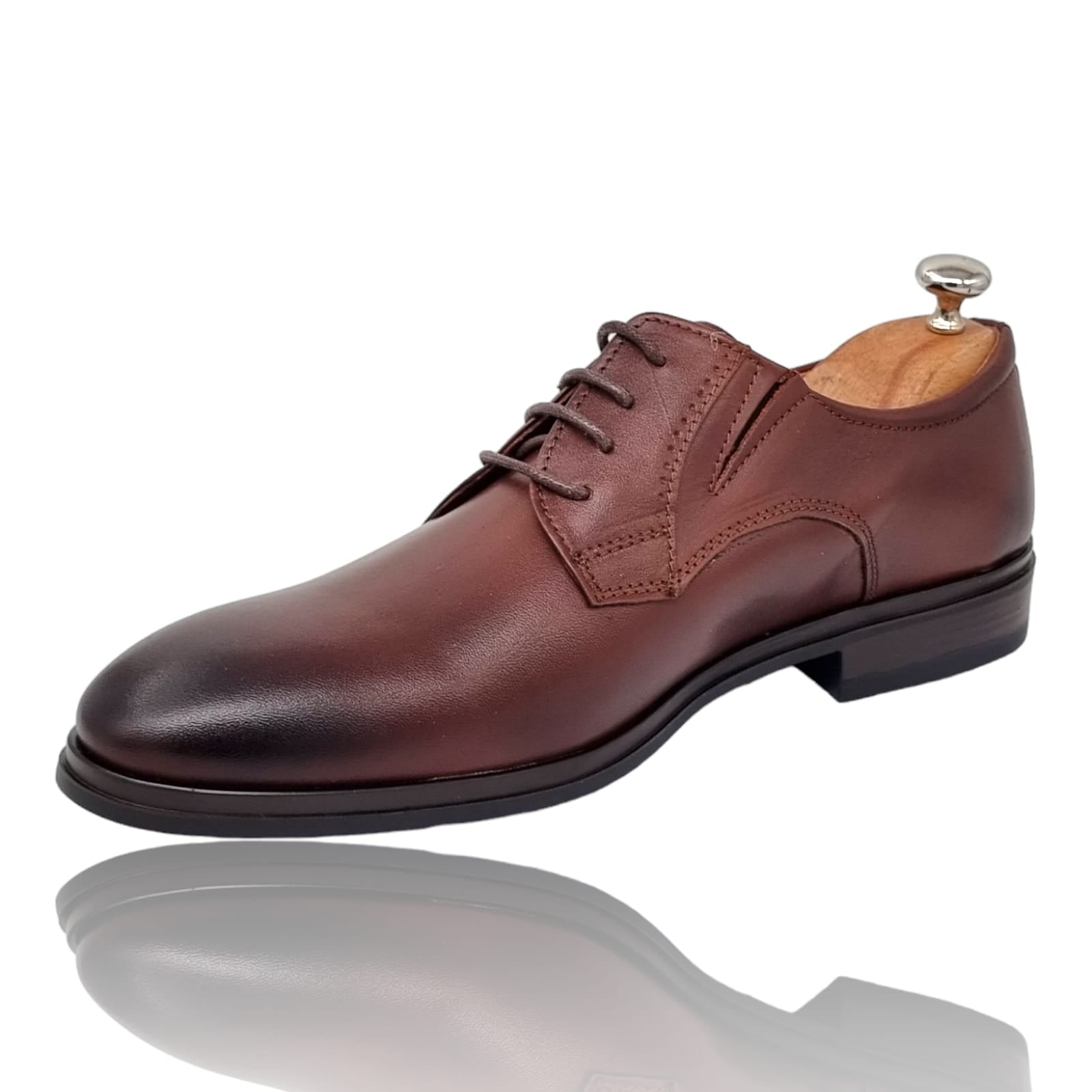 Pantofi Bărbați Eleganți Din Piele Naturală Maro 588