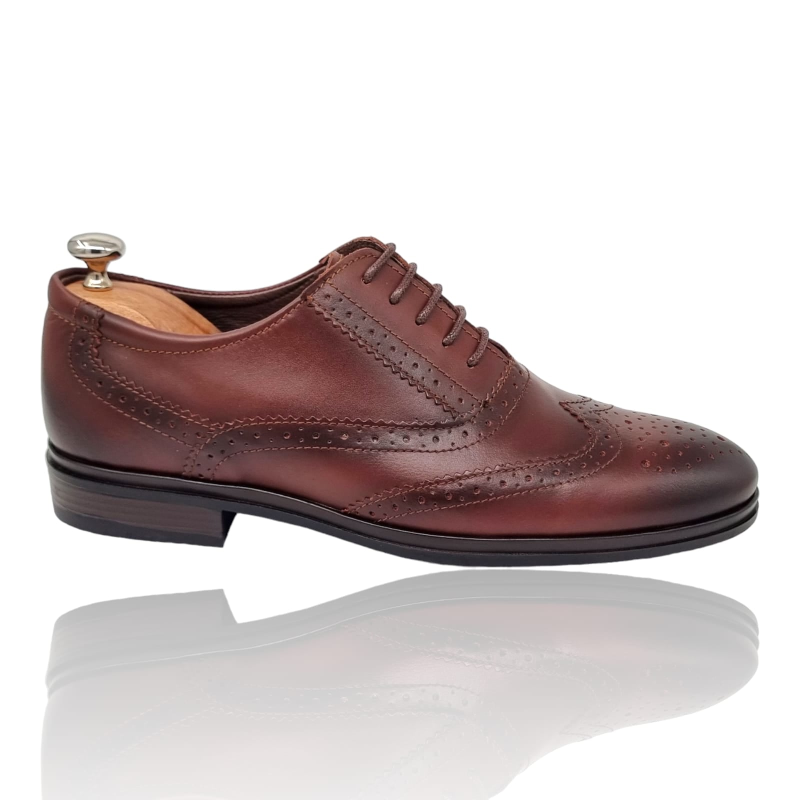 Pantofi Bărbați Eleganți Din Piele Naturală Maro 589