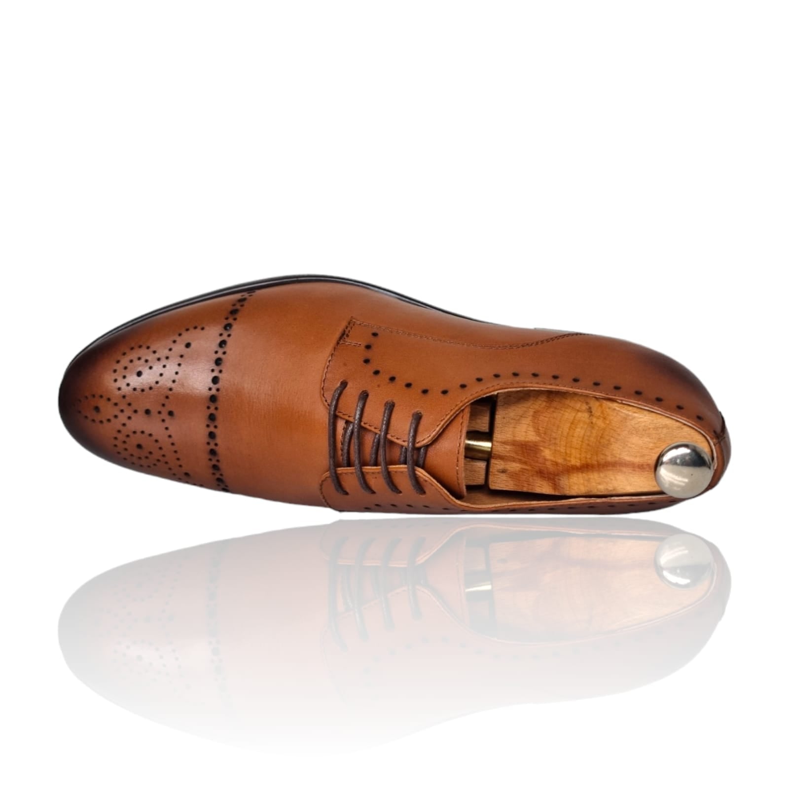 Pantofi Bărbați Eleganți Din Piele Naturală Maro 582