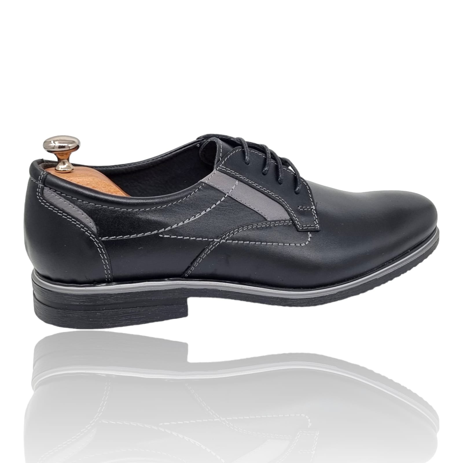 Pantofi Bărbați Eleganți Din Piele Naturală Neagră 586