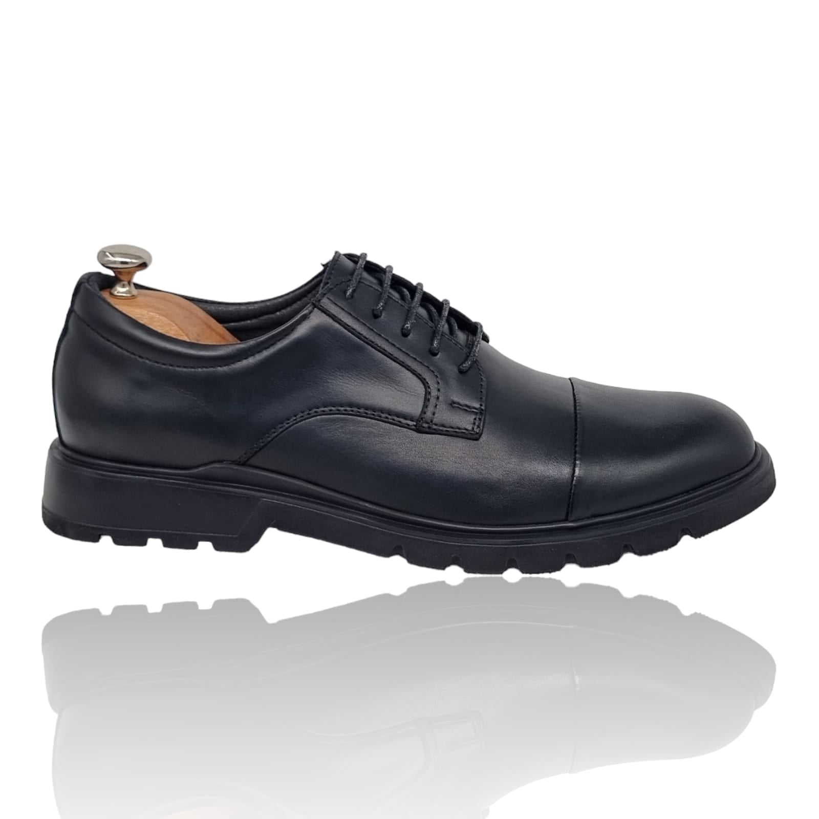 Pantofi Bărbați Eleganți Din Piele Naturală Neagra 590