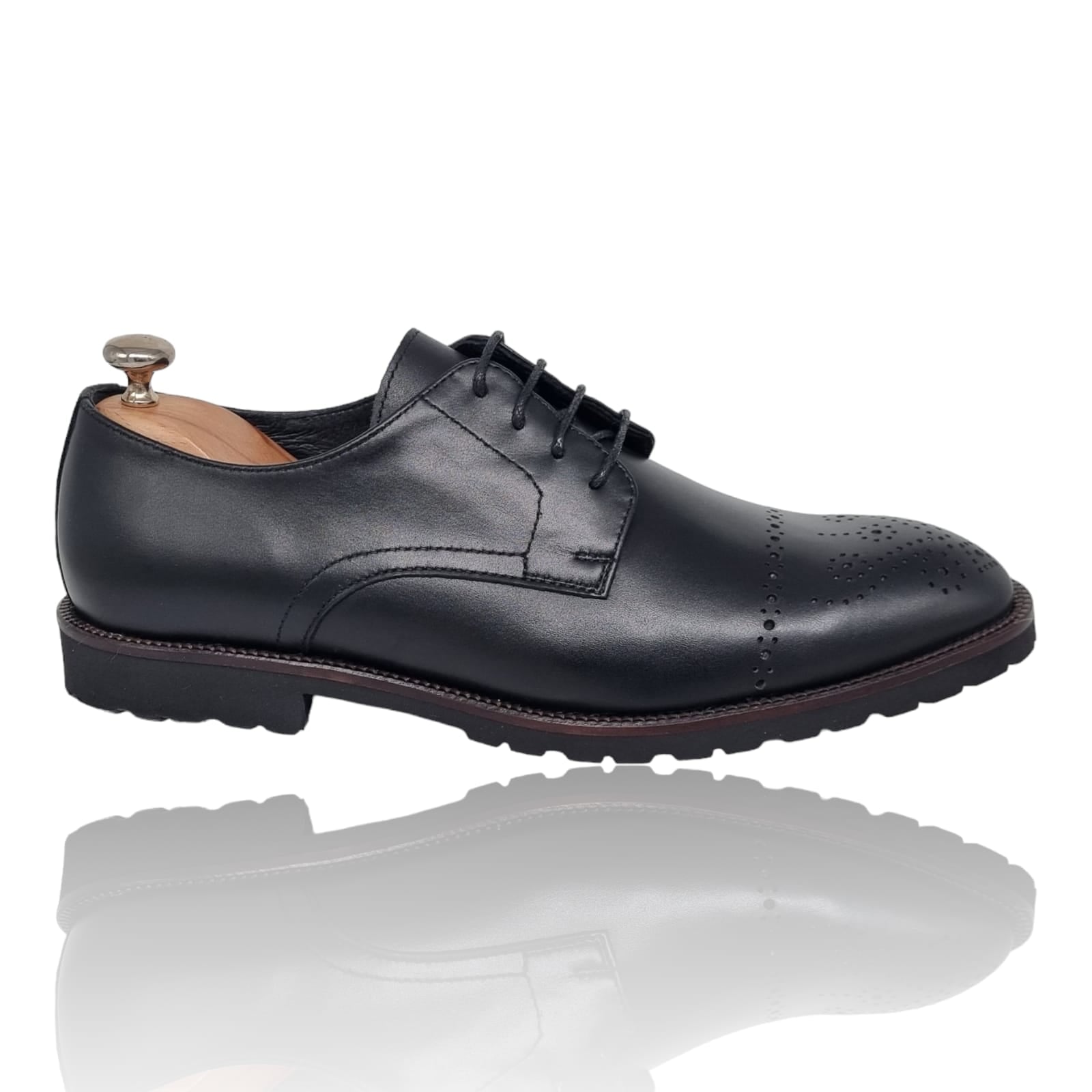 Pantofi Bărbați Eleganți Din Piele Naturală Neagra 591