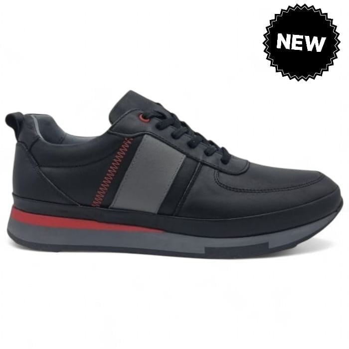Pantofi Bărbați Sport Din Piele Naturală Neagră 3565