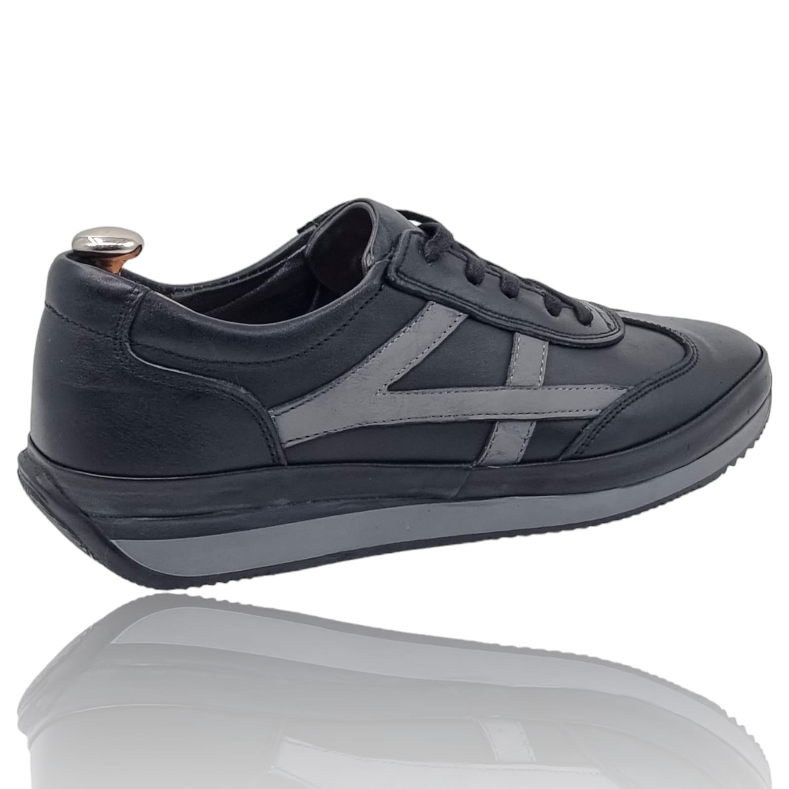 Pantofi Bărbați Sport Din Piele Naturală Neagră 3560