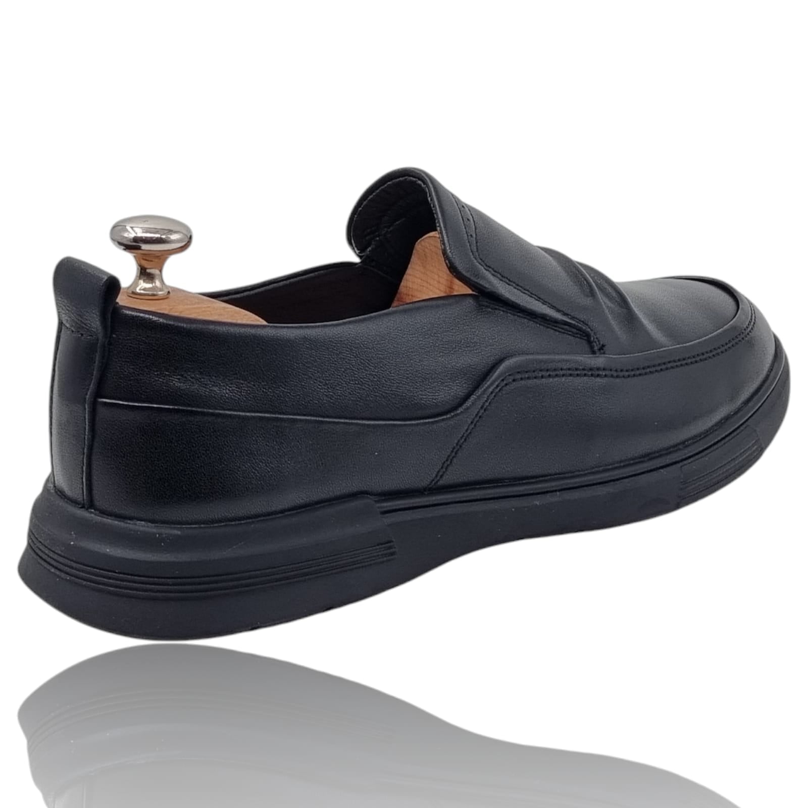 Pantofi Bărbați Casual Din Piele Naturală Neagra 2576