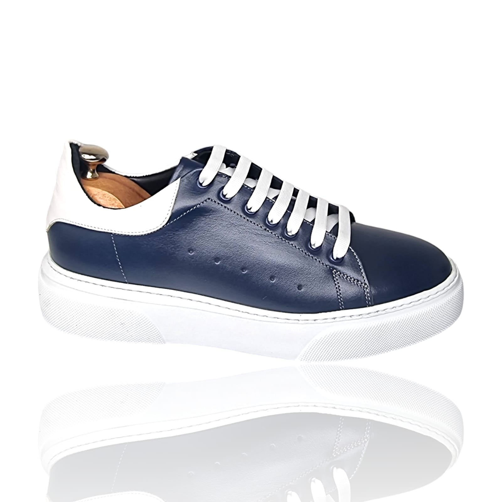 Pantofi Bărbați Sport Din Piele Naturală Blue 3542