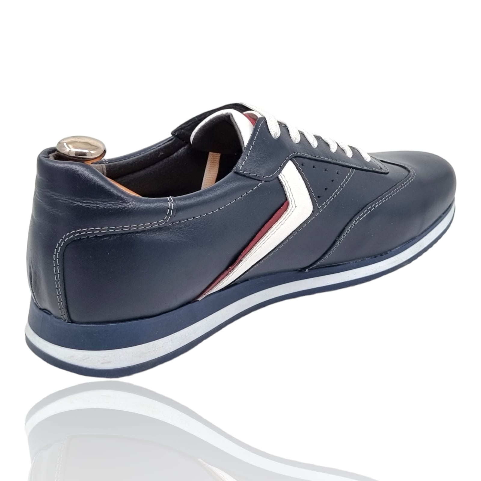 Pantofi Bărbați Sport Din Piele Naturală Blue 3507
