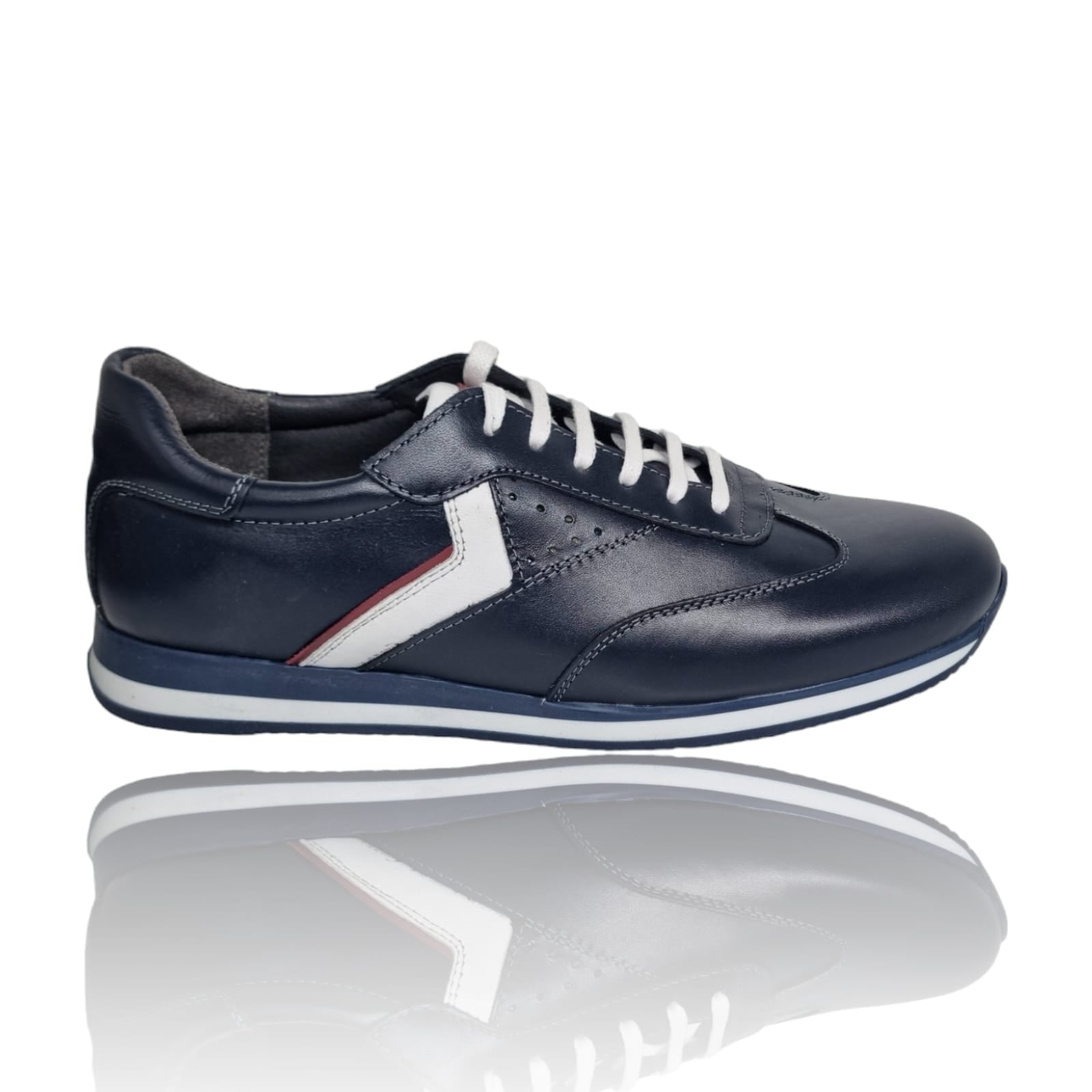 Pantofi Bărbați Sport Din Piele Naturală Blue 3507