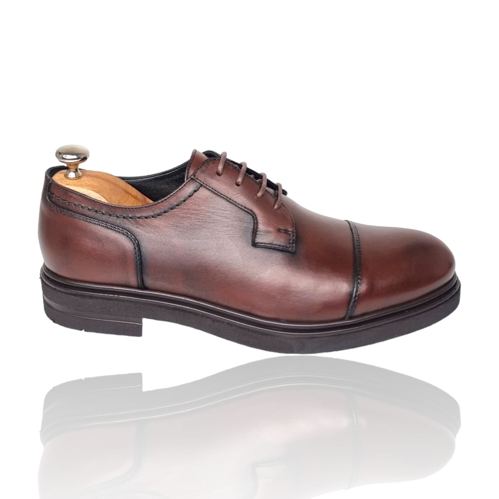 Pantofi Bărbați Eleganți Din Piele Naturală Maro 576