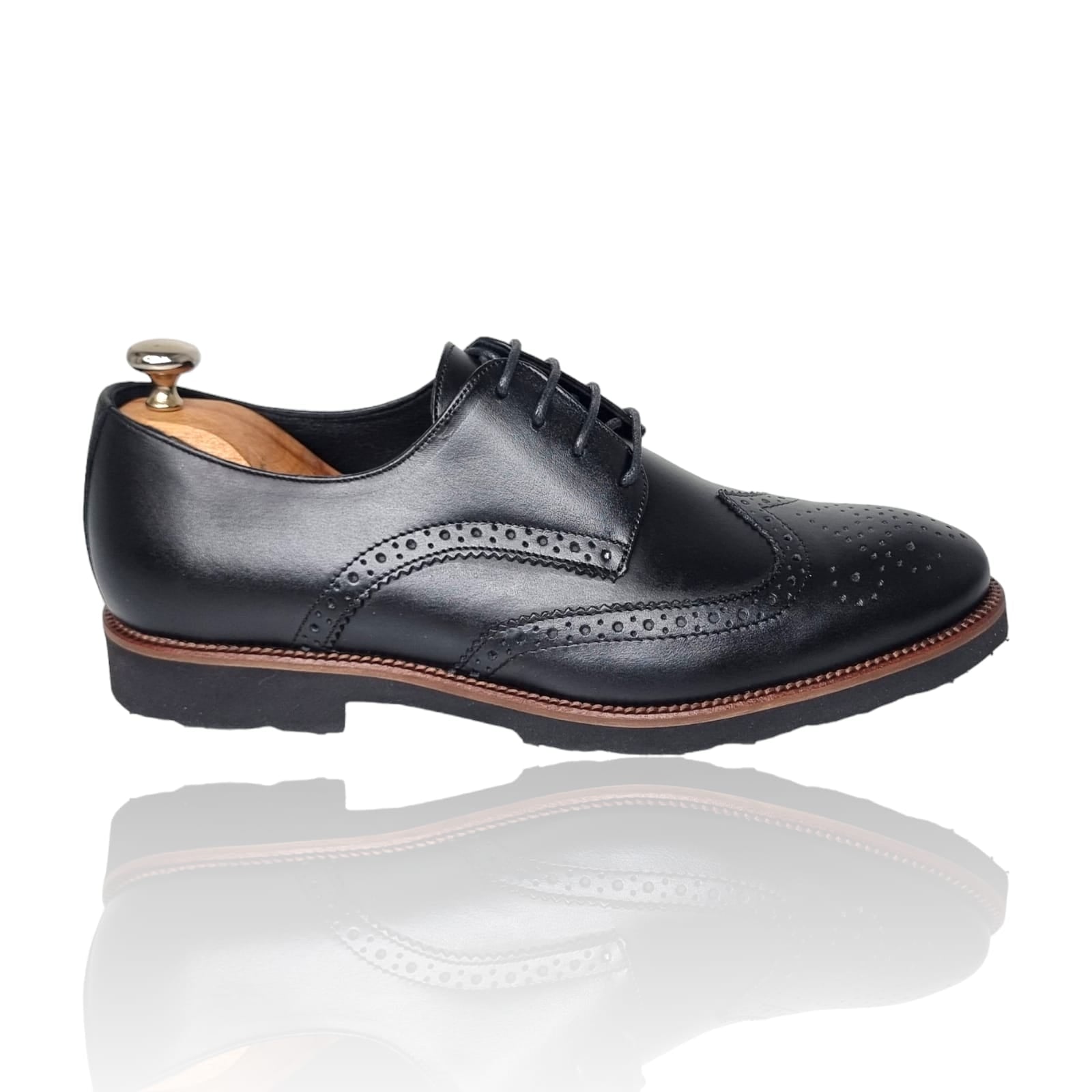Pantofi Bărbați Eleganți Din Piele Naturală Neagră 579