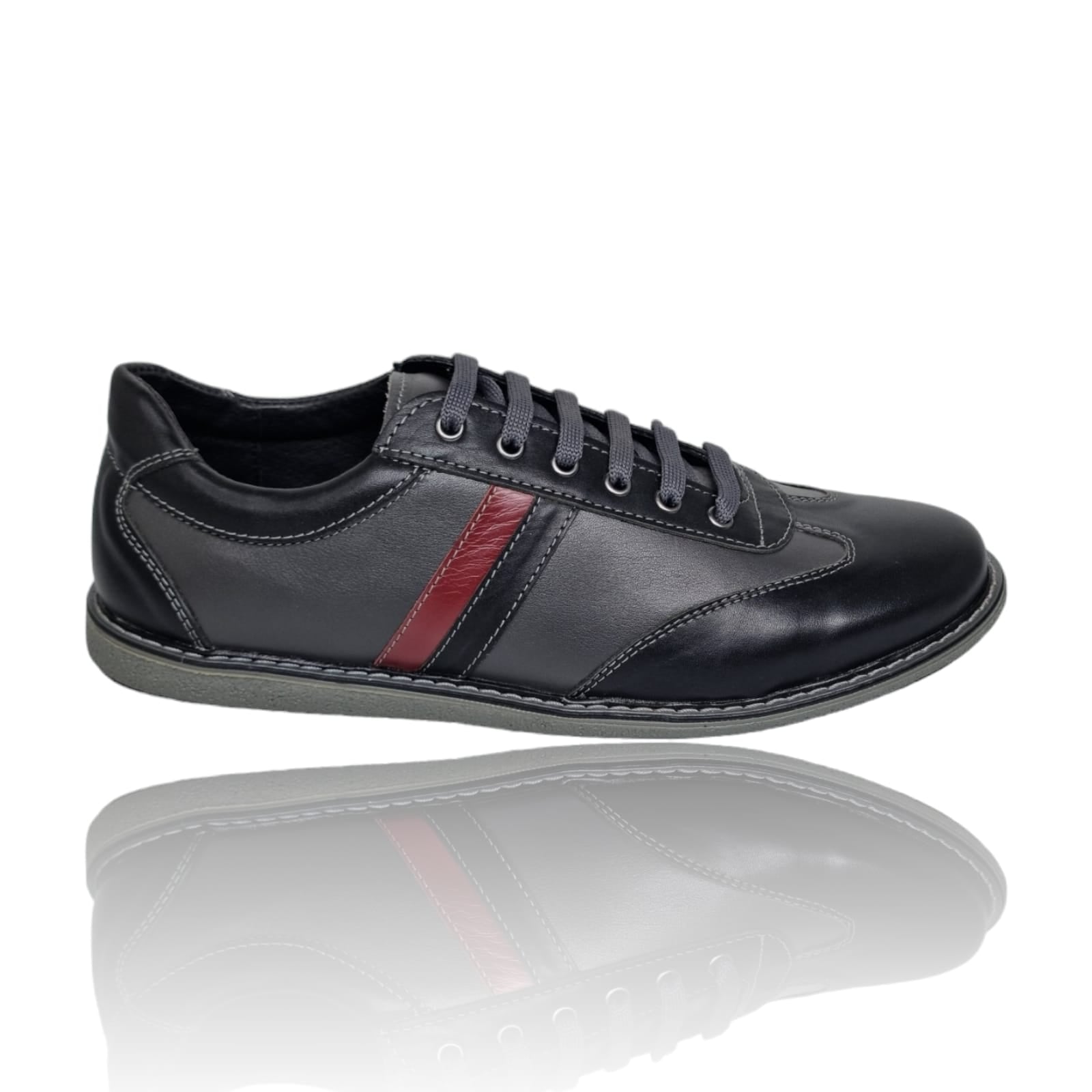 Pantofi Bărbați Sport Din Piele Naturală Neagră 3509
