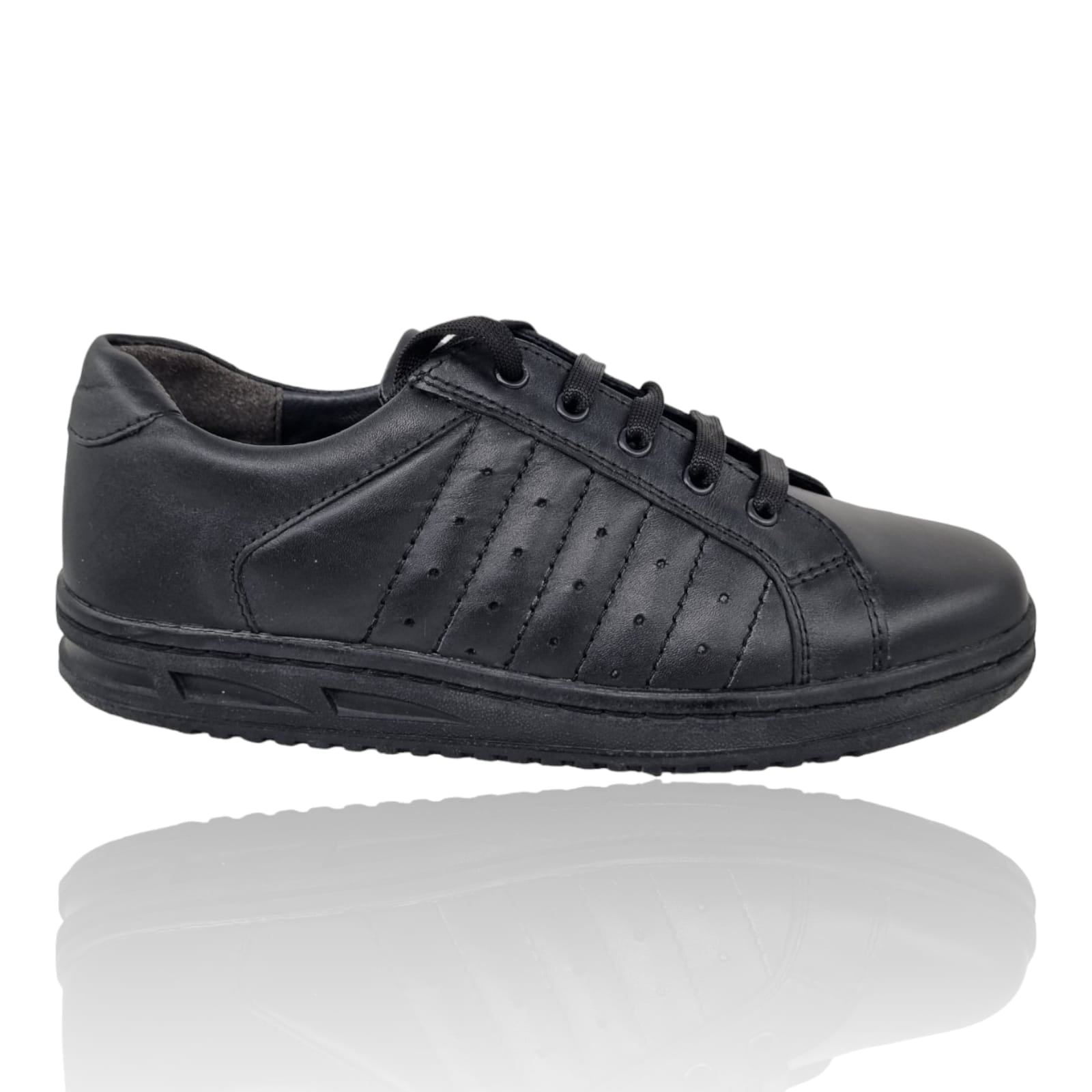 Pantofi Bărbați Sport Din Piele Naturală Neagră 3518