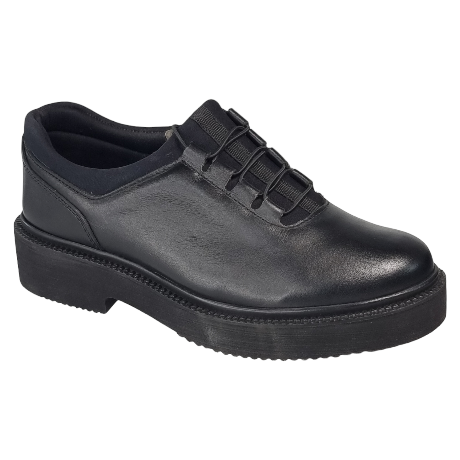 Pantofi Damă Casual Confort Din Piele Neagră 25114