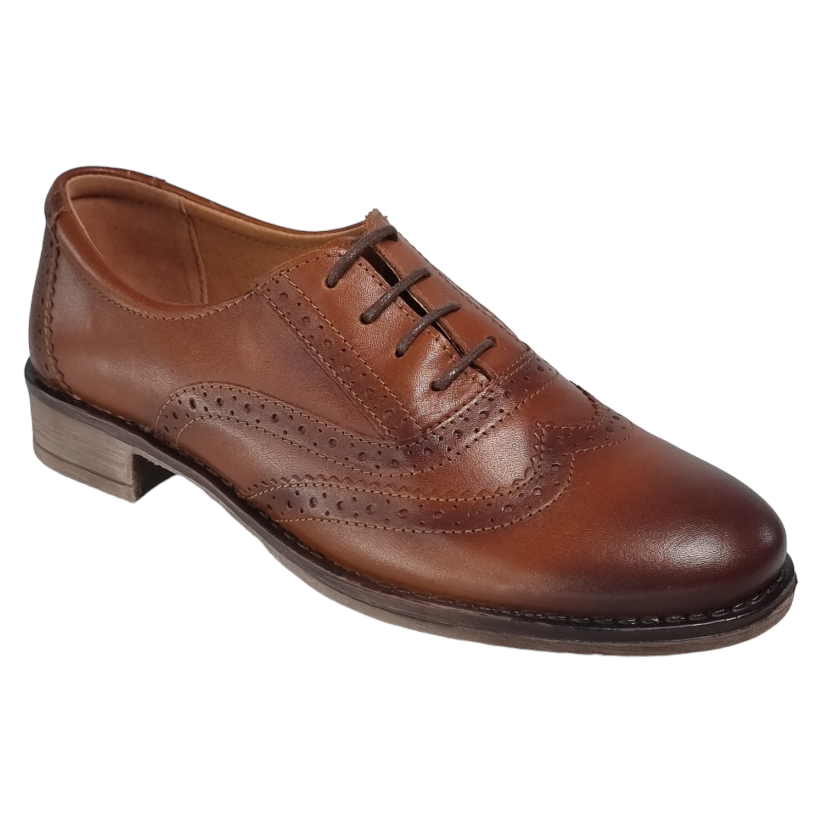Pantofi Damă Casual Confort Din Piele Naturală Maro Rustic 25121