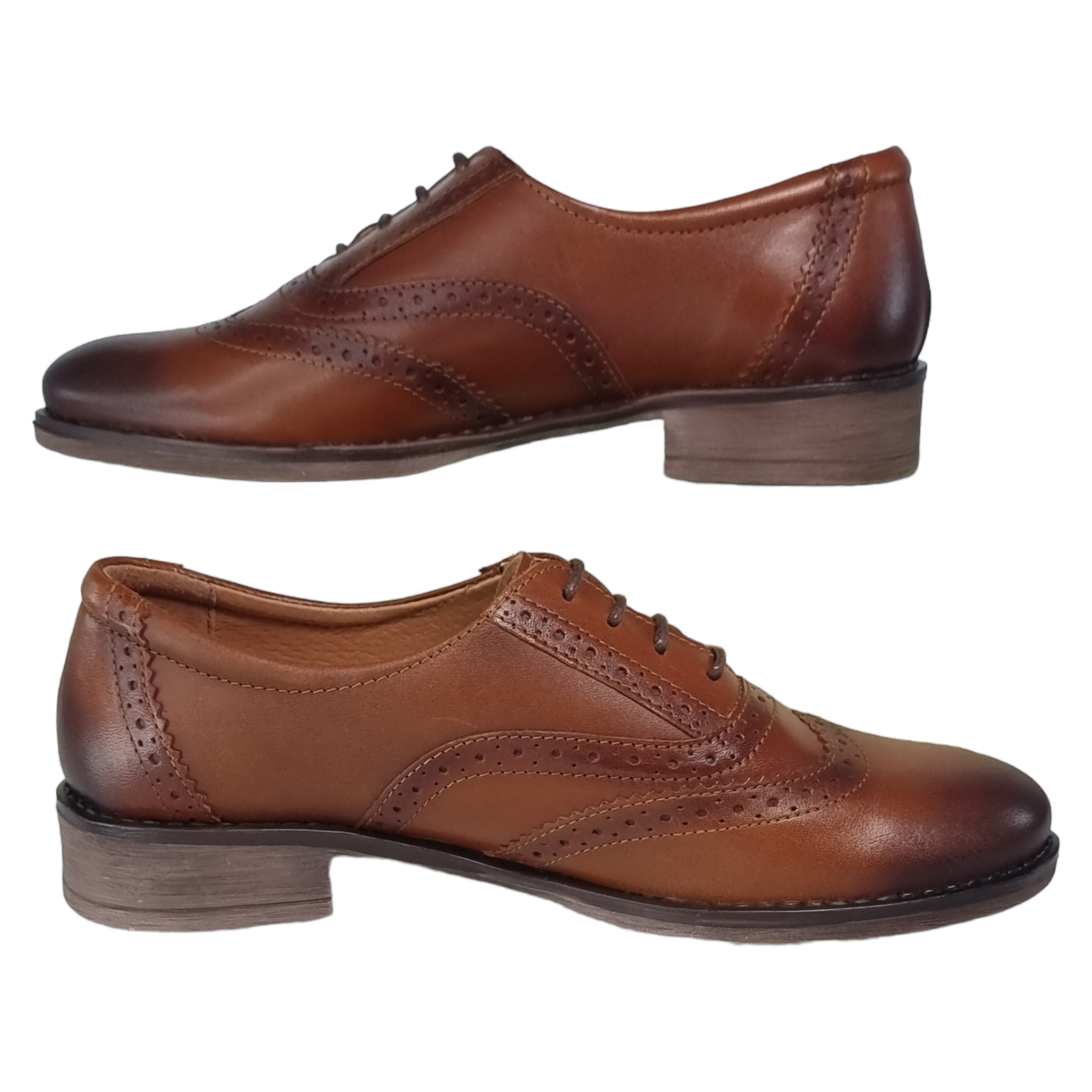 Pantofi Damă Casual Confort Din Piele Naturală Maro Rustic 25121