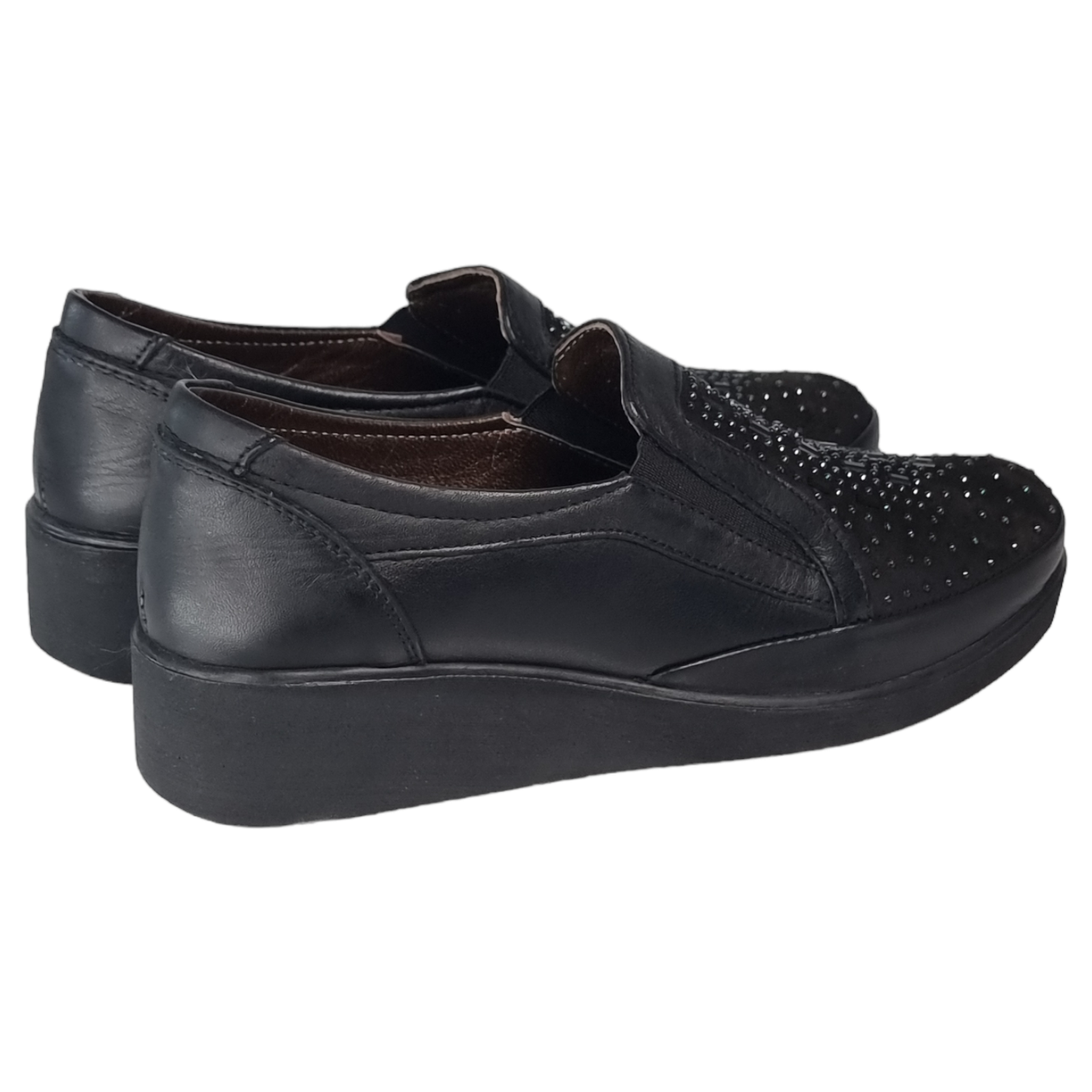 Pantofi Damă Casual Confort Din Piele Naturală Neagră 25122