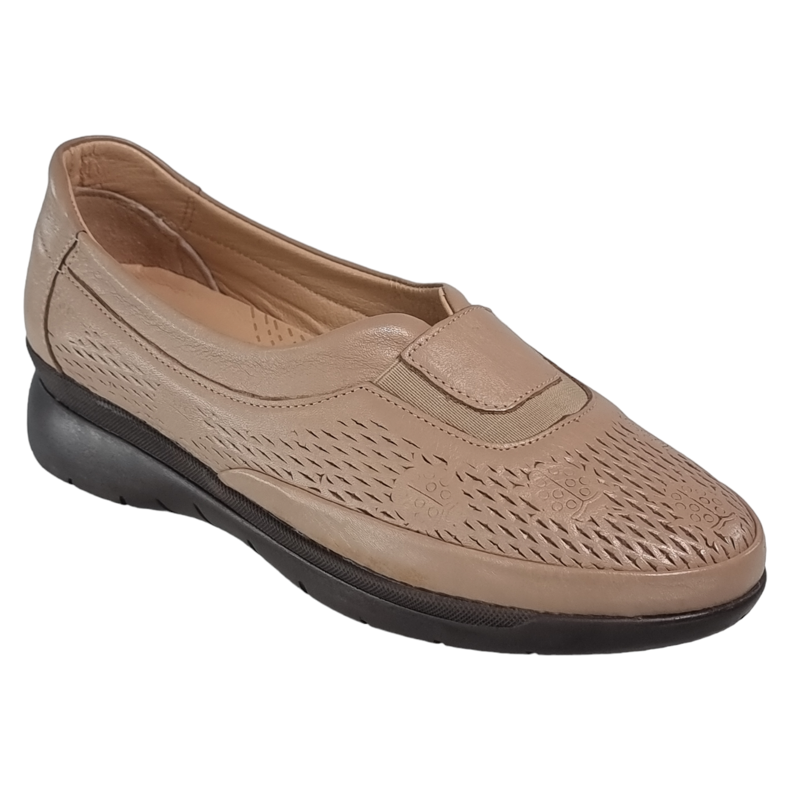 Pantofi Damă Casual Confort Din Piele Naturală Bej 25113