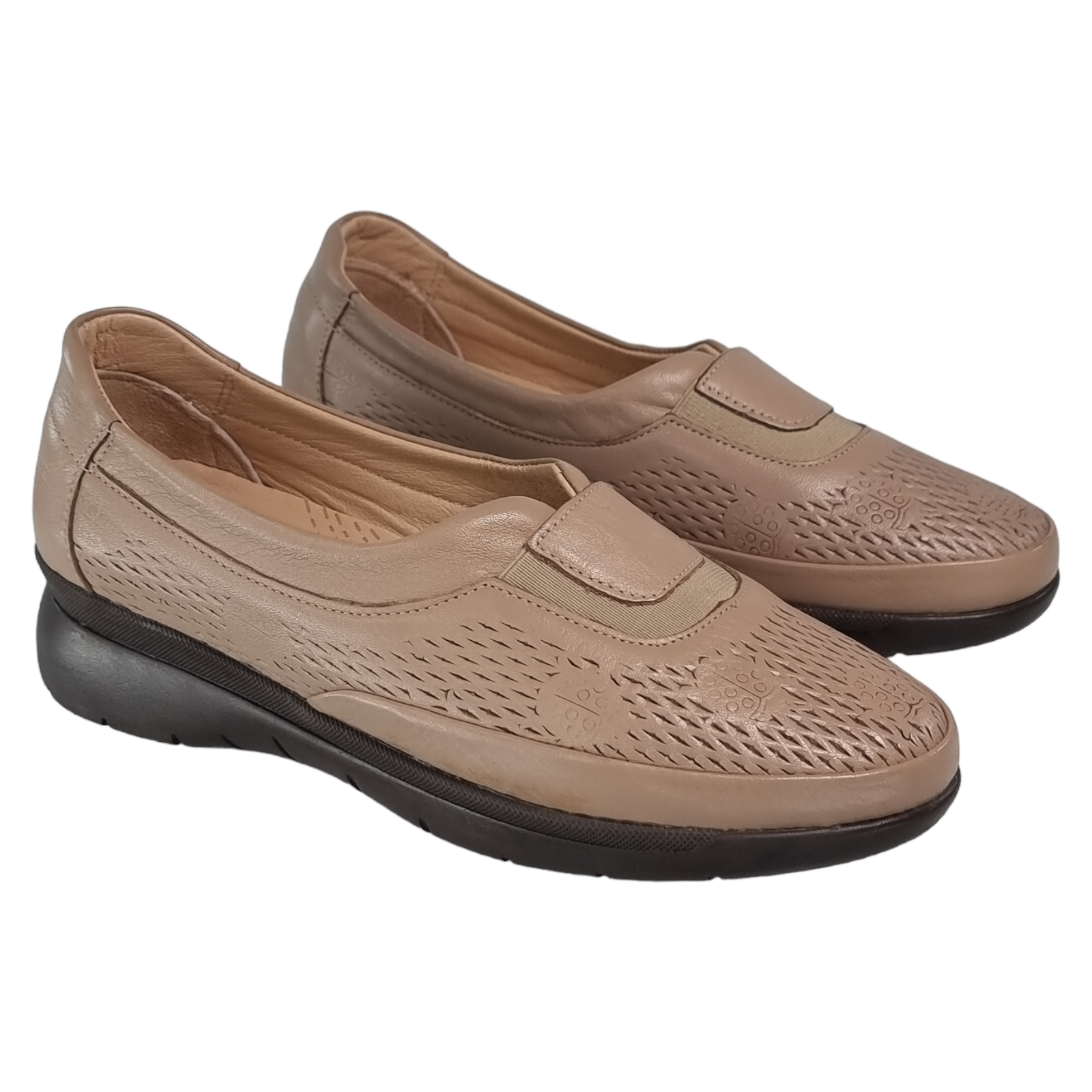 Pantofi Damă Casual Confort Din Piele Naturală Bej 25113