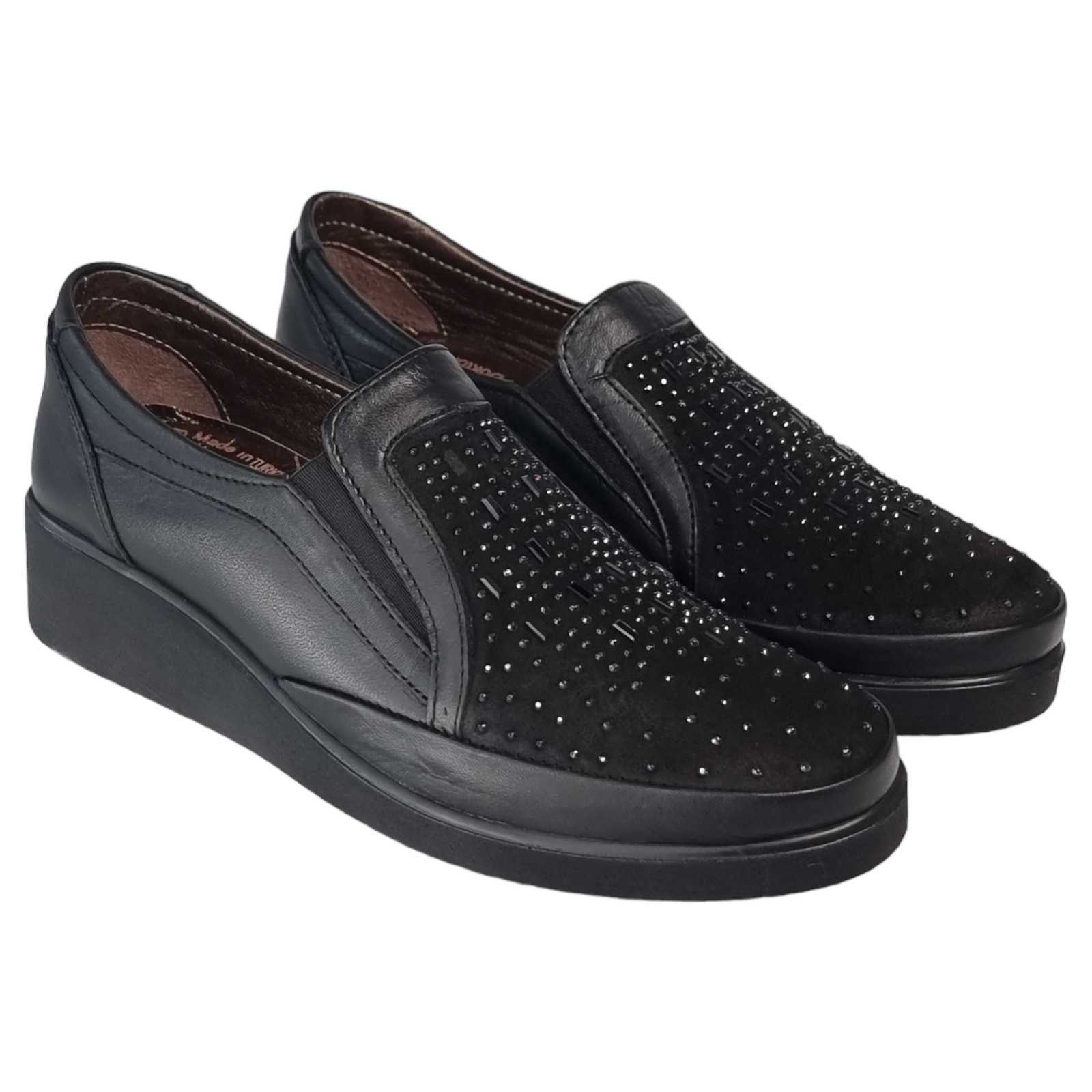 Pantofi Damă Casual Confort Din Piele Naturală Neagră 25124