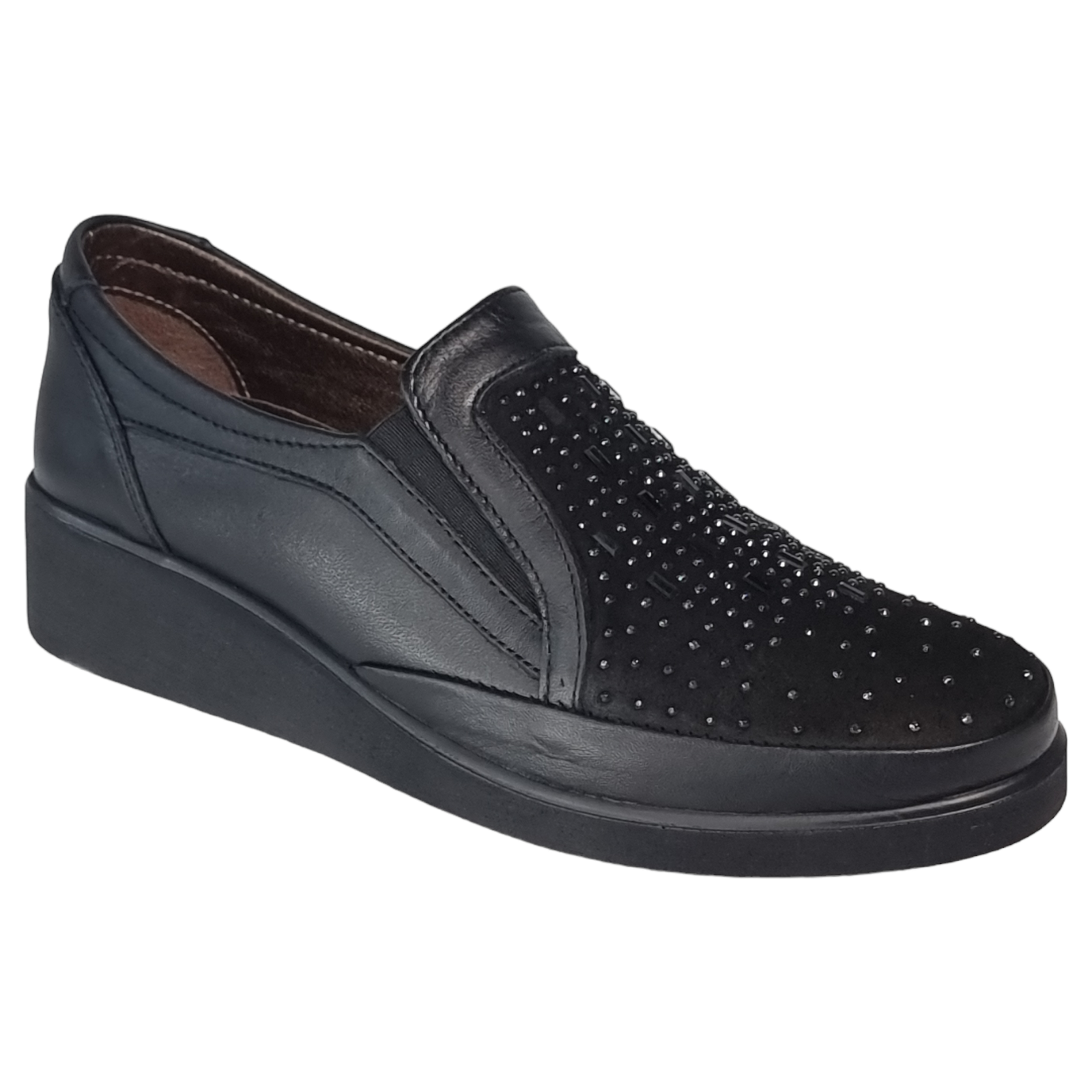Pantofi Damă Casual Confort Din Piele Naturală Neagră 25124