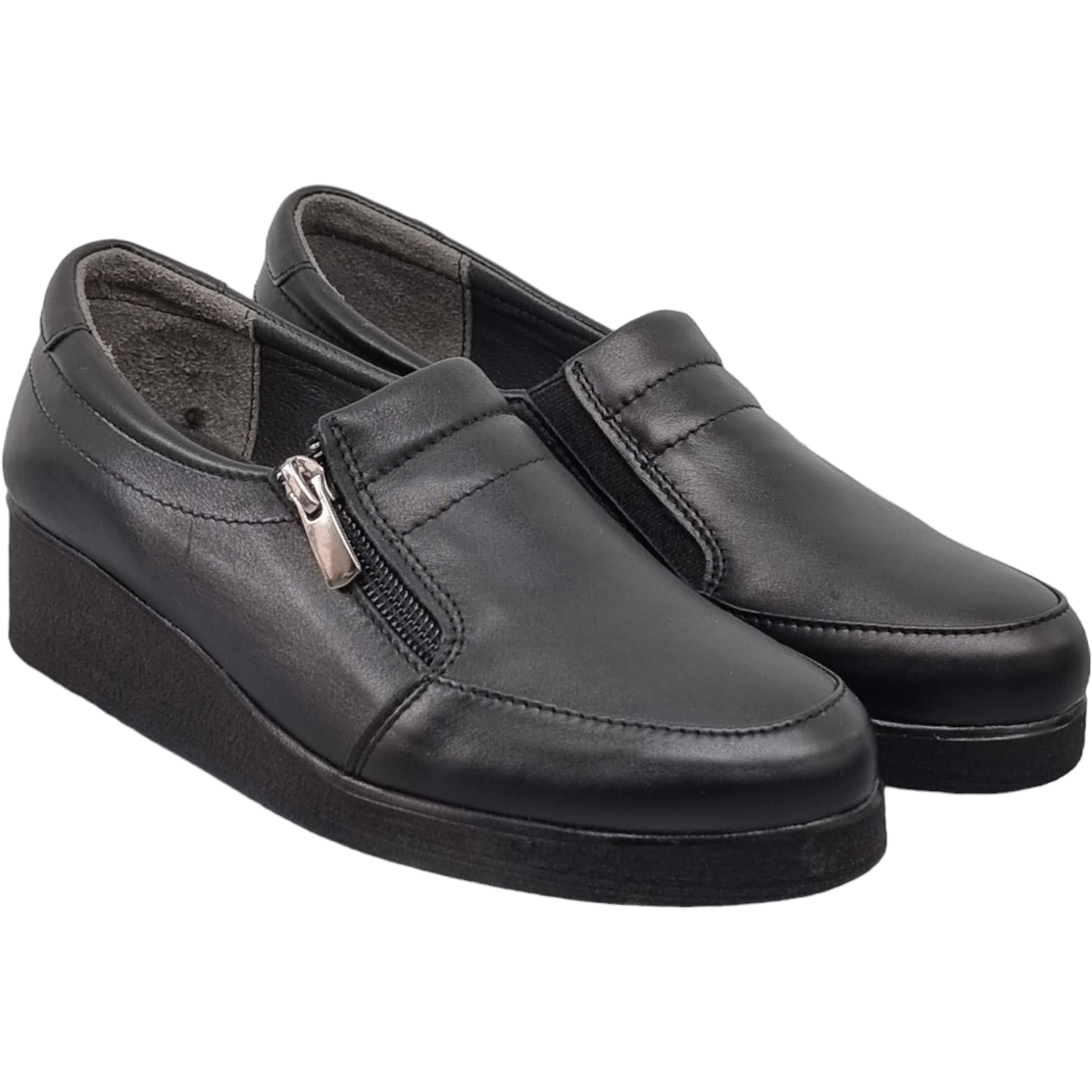 Pantofi Damă Casual Confort Din Piele Naturală Neagră 25126
