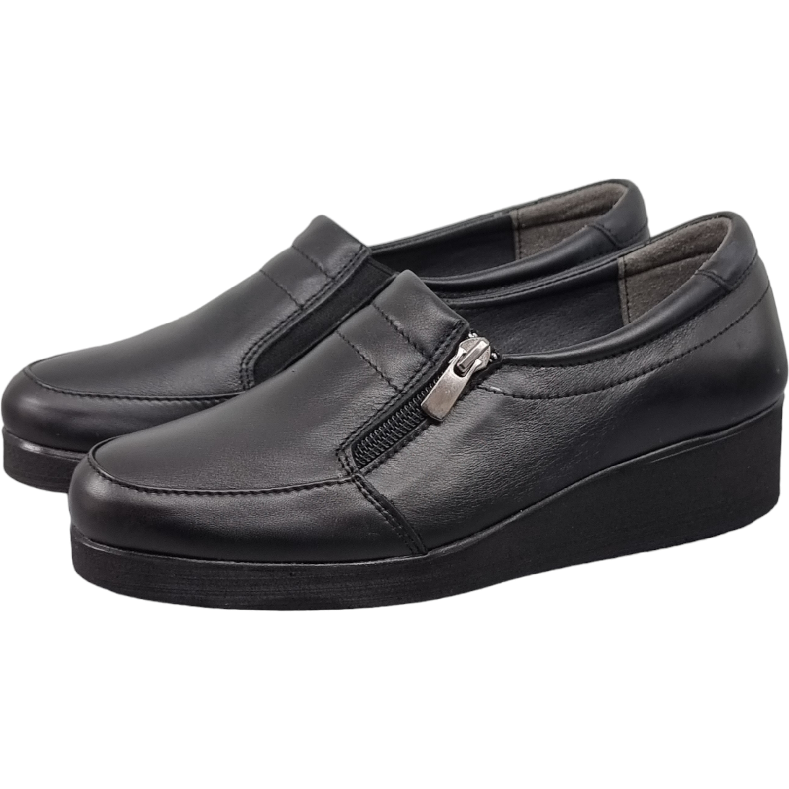 Pantofi Damă Casual Confort Din Piele Naturală Neagră 25126