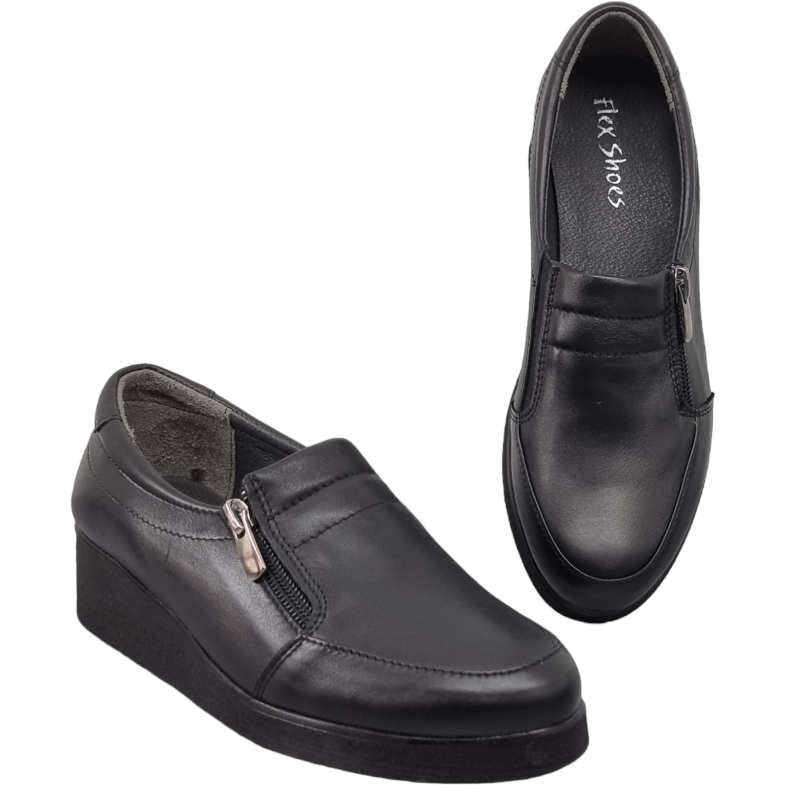 Pantofi Damă Casual Confort Din Piele Naturală Neagră 25126
