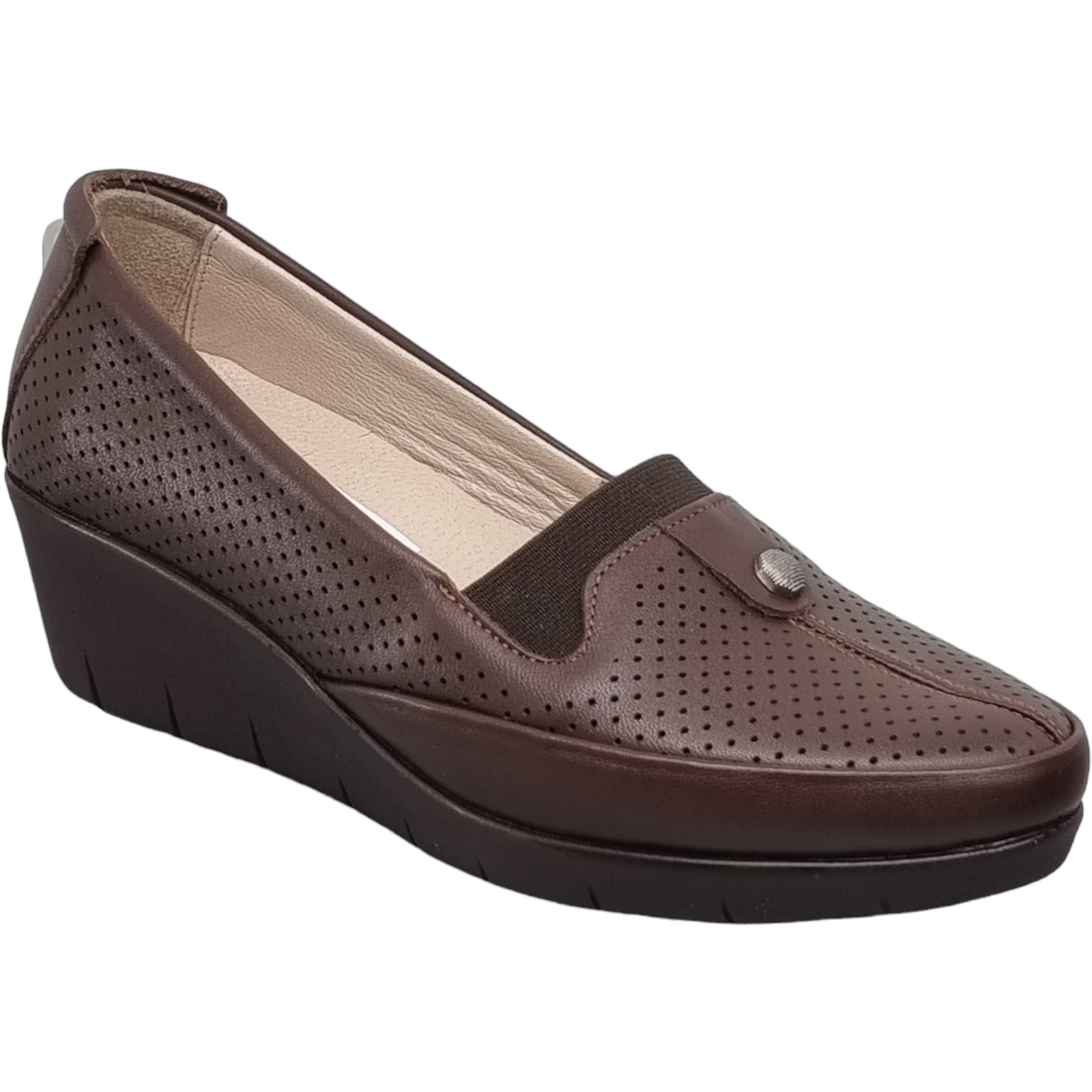 Pantofi Damă Casual Confort Din Piele Naturală Maro 25131