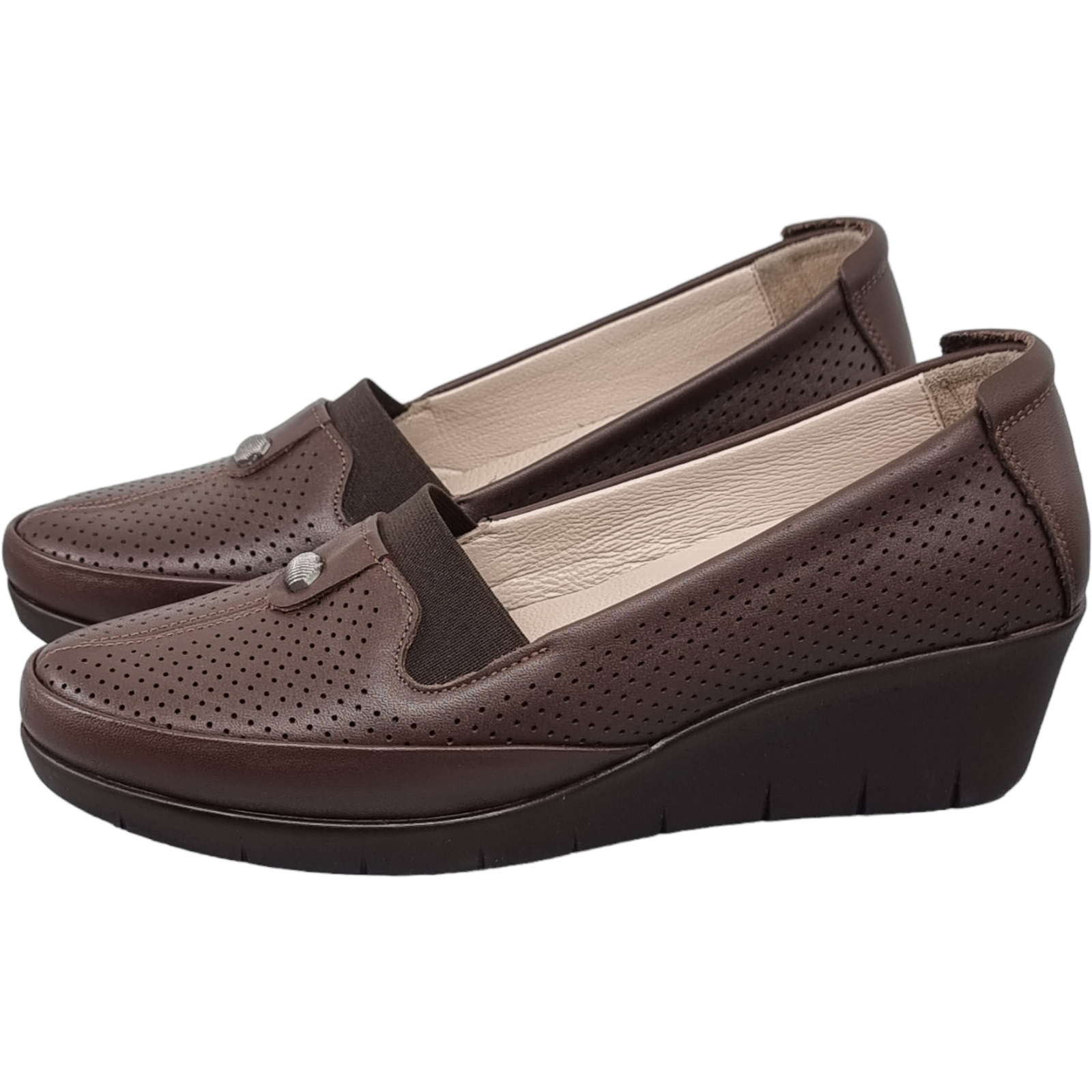 Pantofi Damă Casual Confort Din Piele Naturală Maro 25131