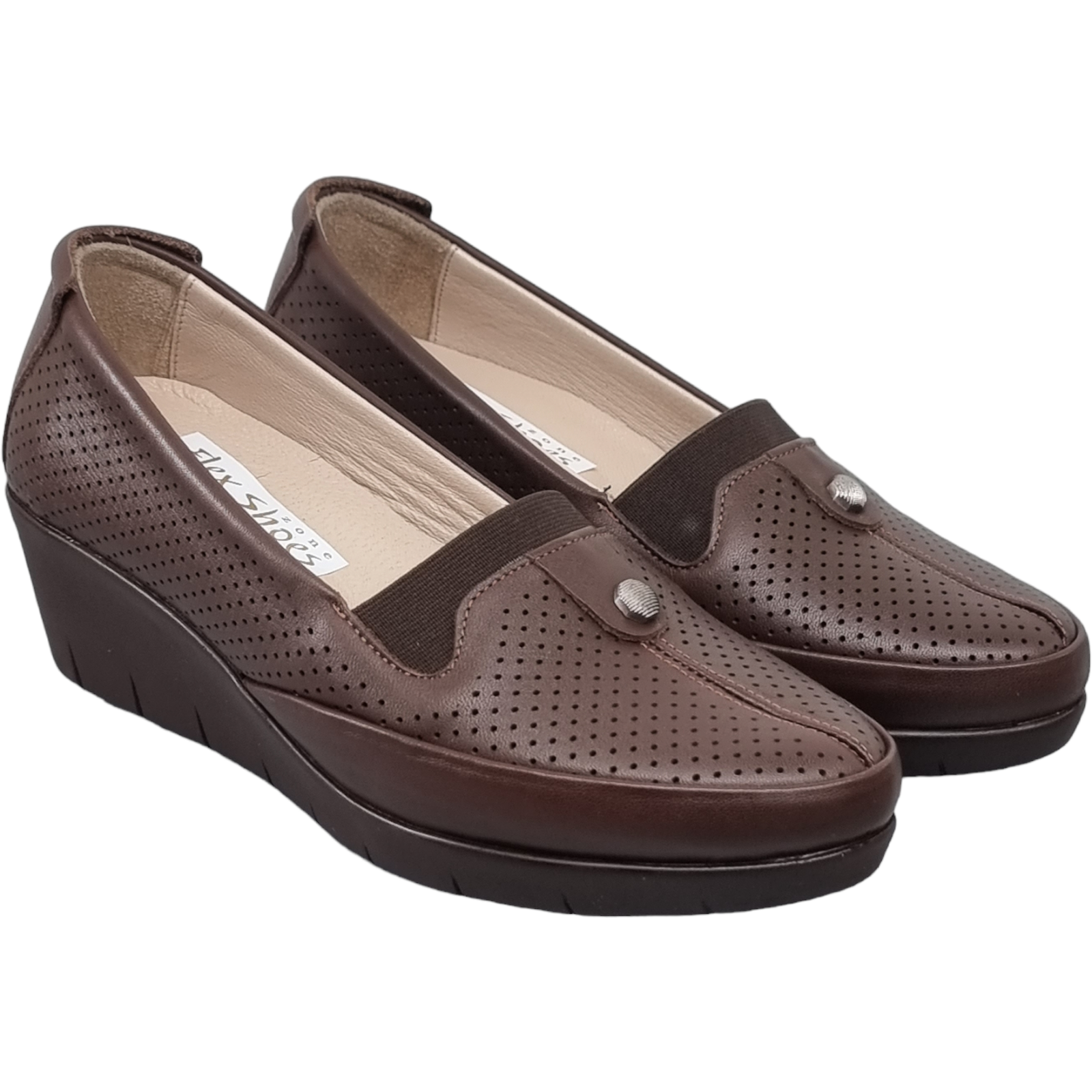 Pantofi Damă Casual Confort Din Piele Naturală Maro 25131