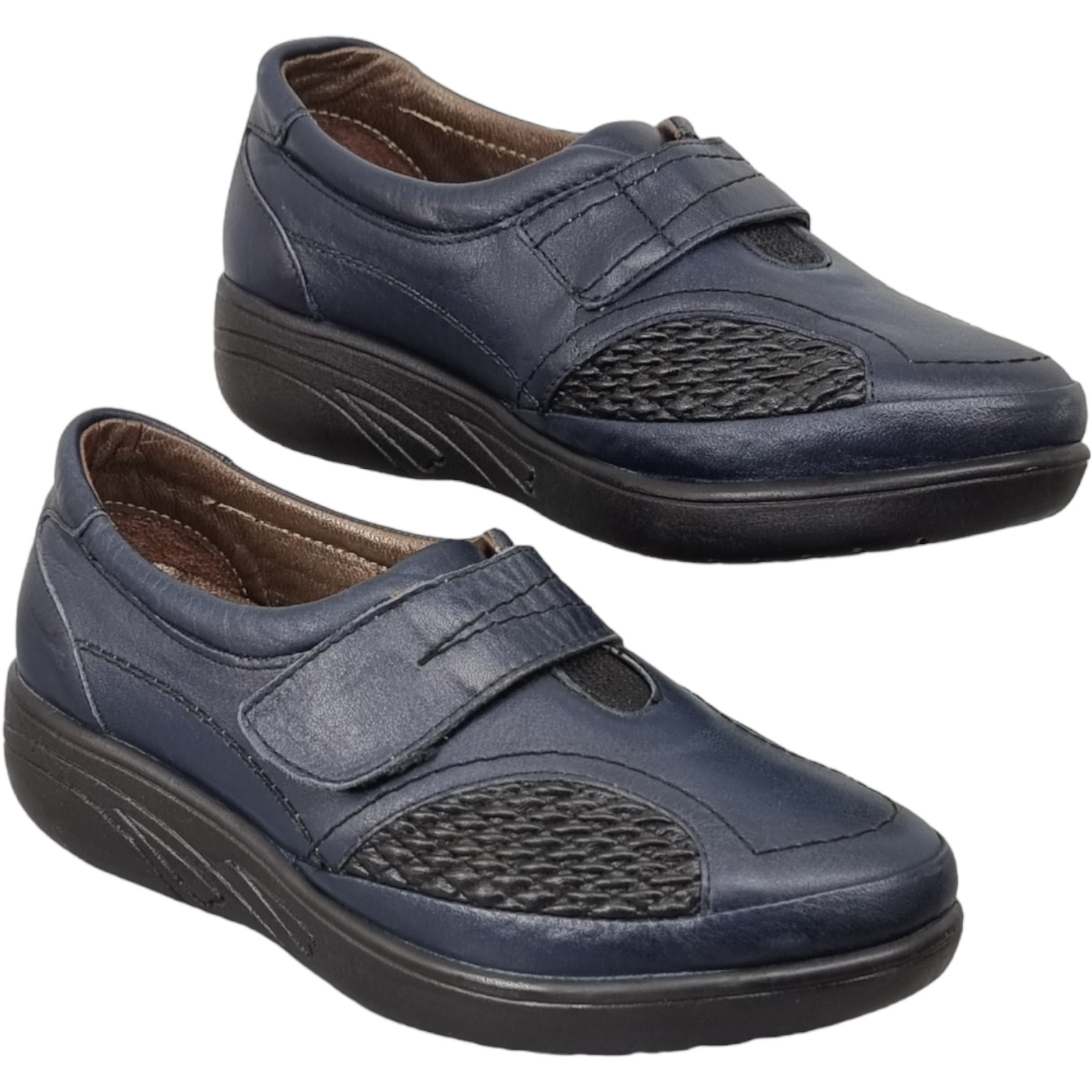 Pantofi Damă Casual Confort Din Piele Naturală Blue 25134