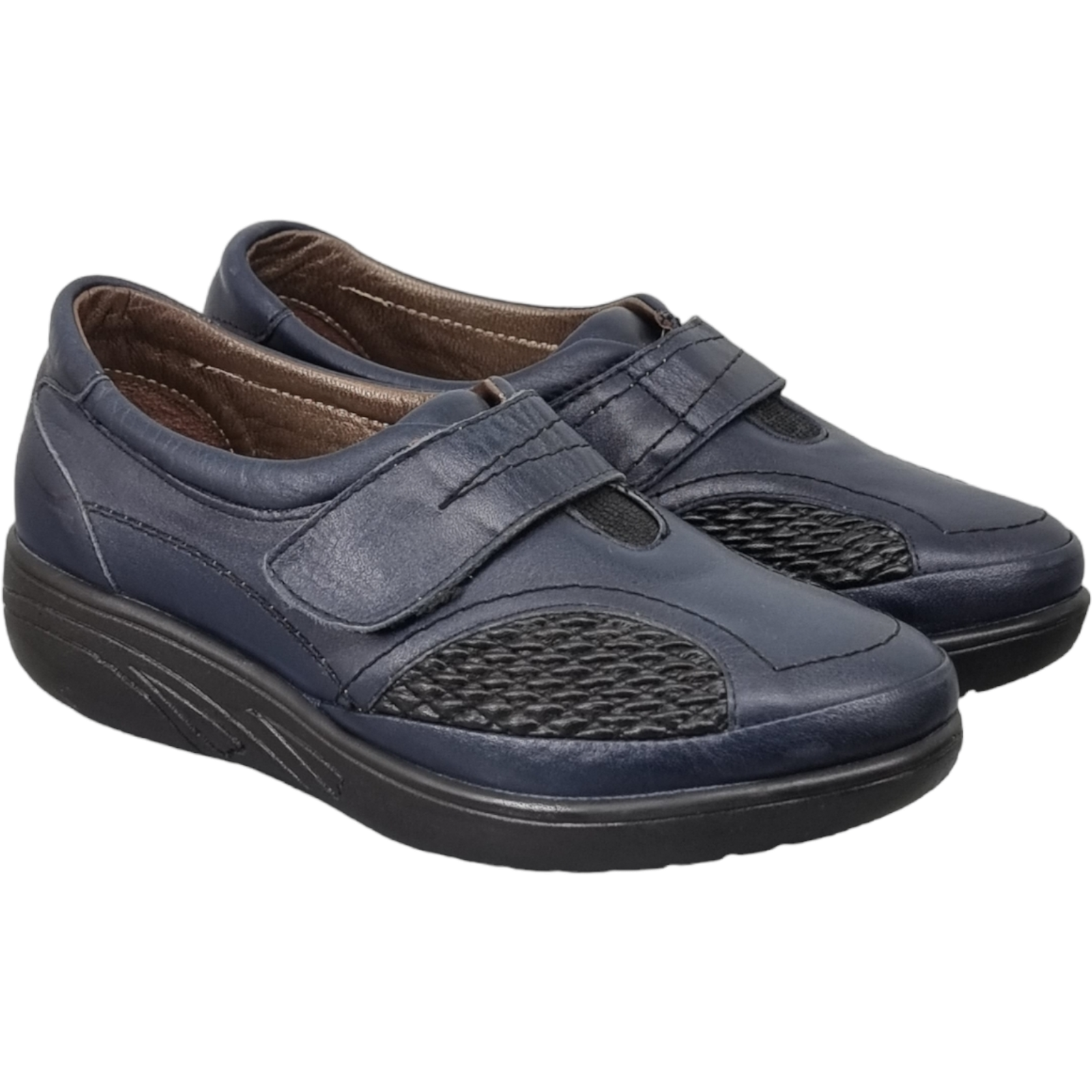 Pantofi Damă Casual Confort Din Piele Naturală Blue 25134