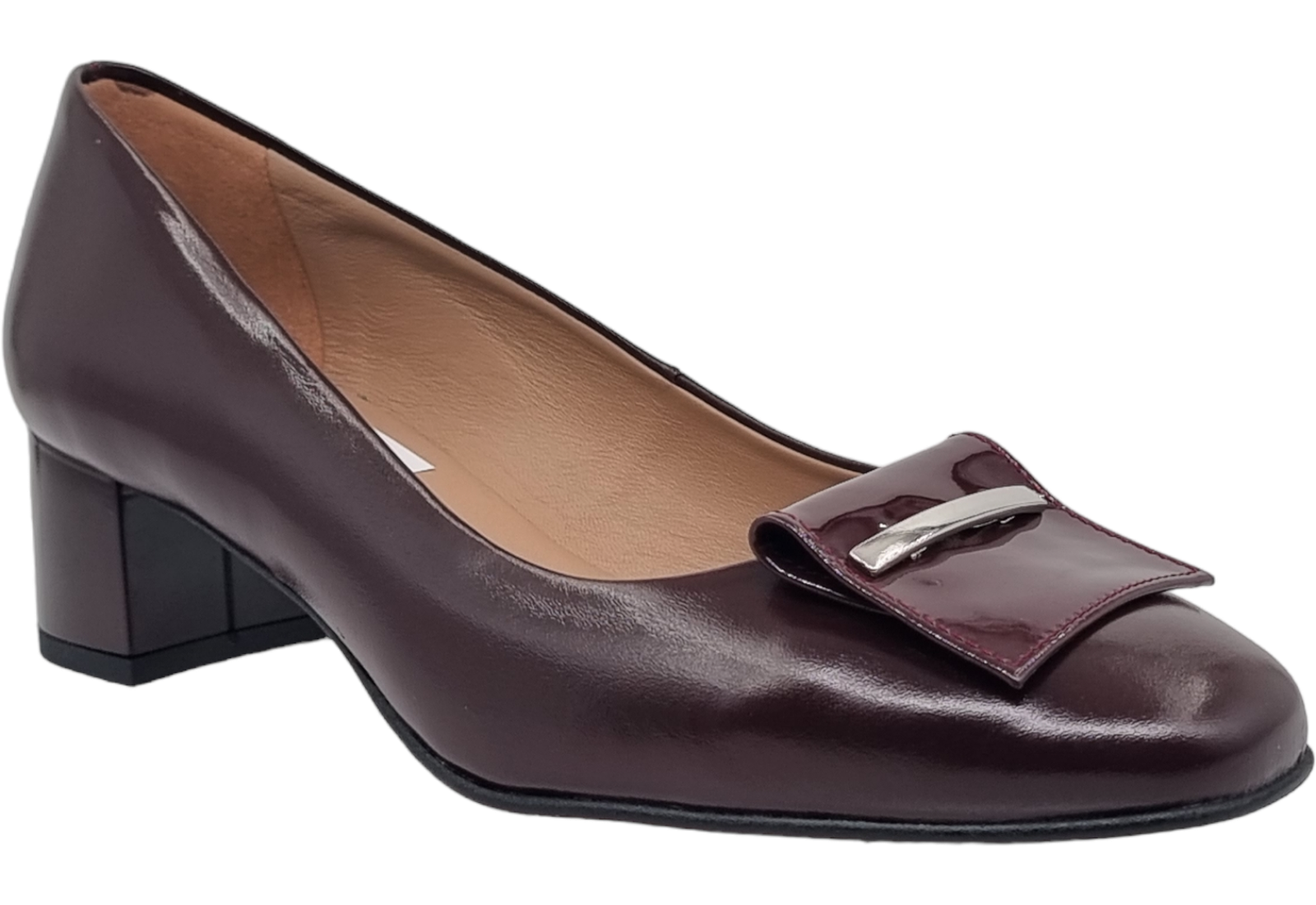 Pantofi Damă Eleganți Din Piele Naturală Bordo 3012