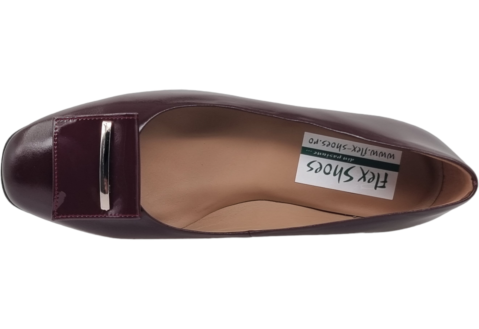Pantofi Damă Eleganți Din Piele Naturală Bordo 3012