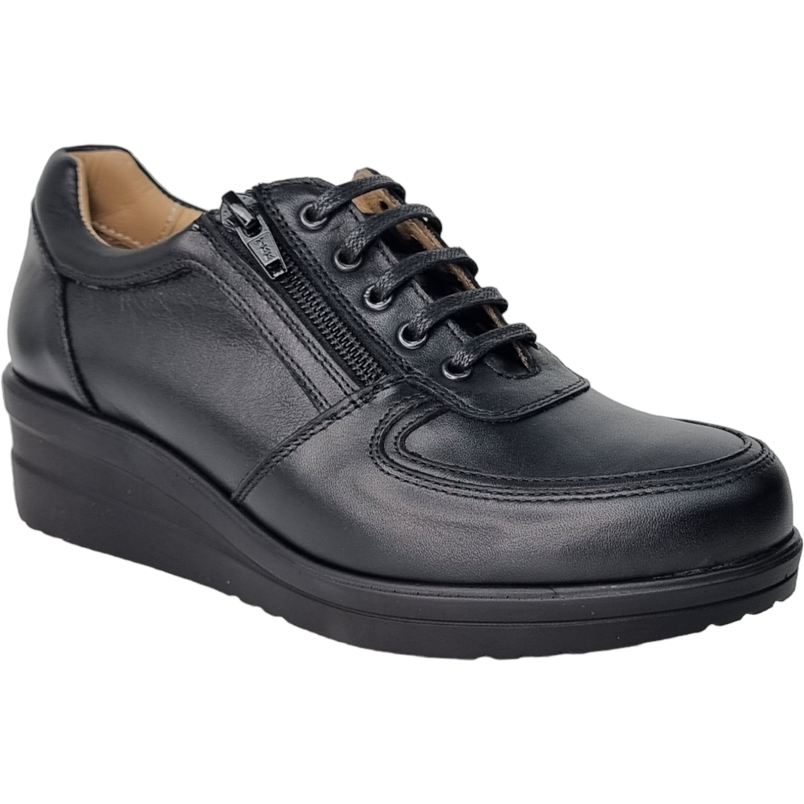 Pantofi Damă Casual Confort Din Piele Naturală Neagră 25104