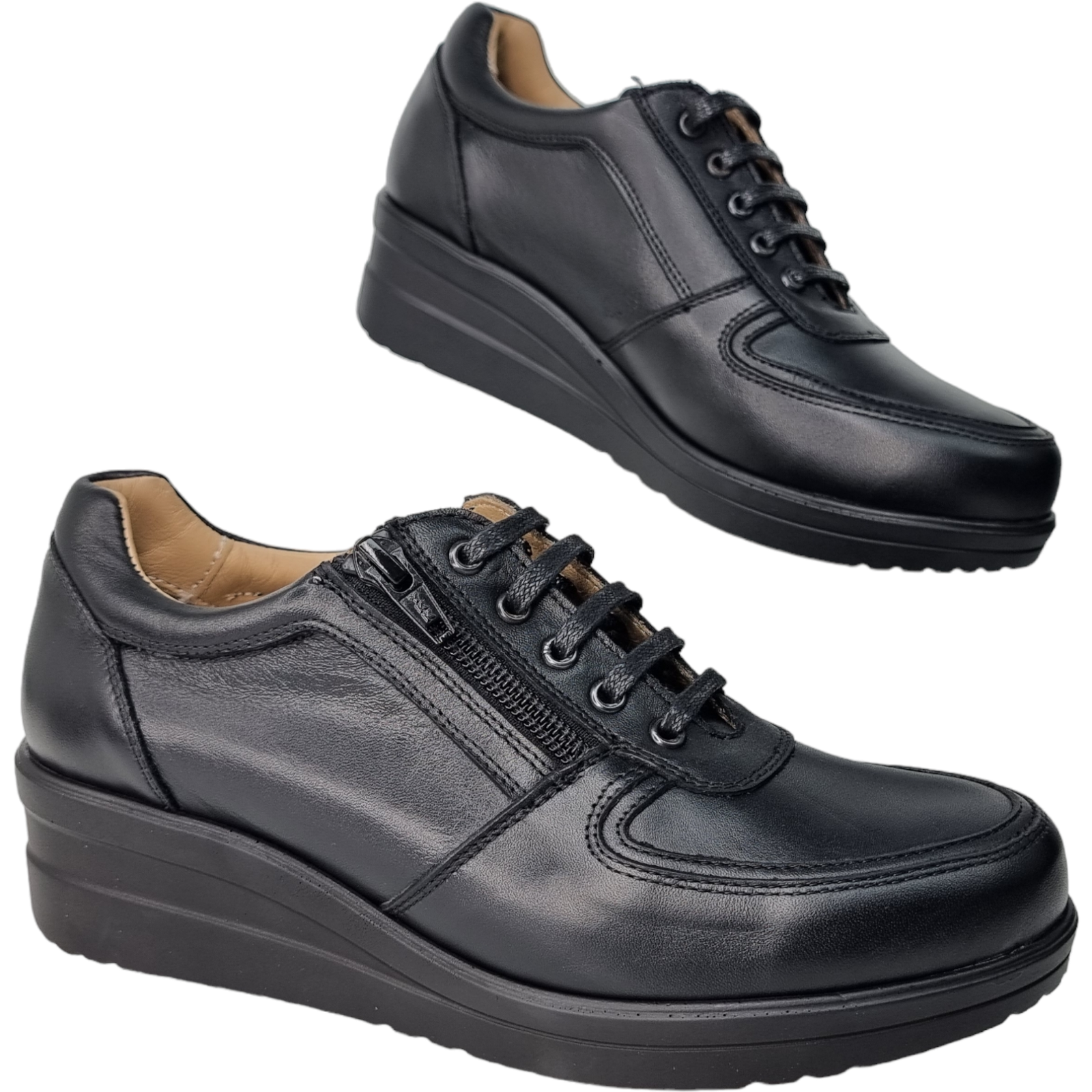 Pantofi Damă Casual Confort Din Piele Naturală Neagră 25104