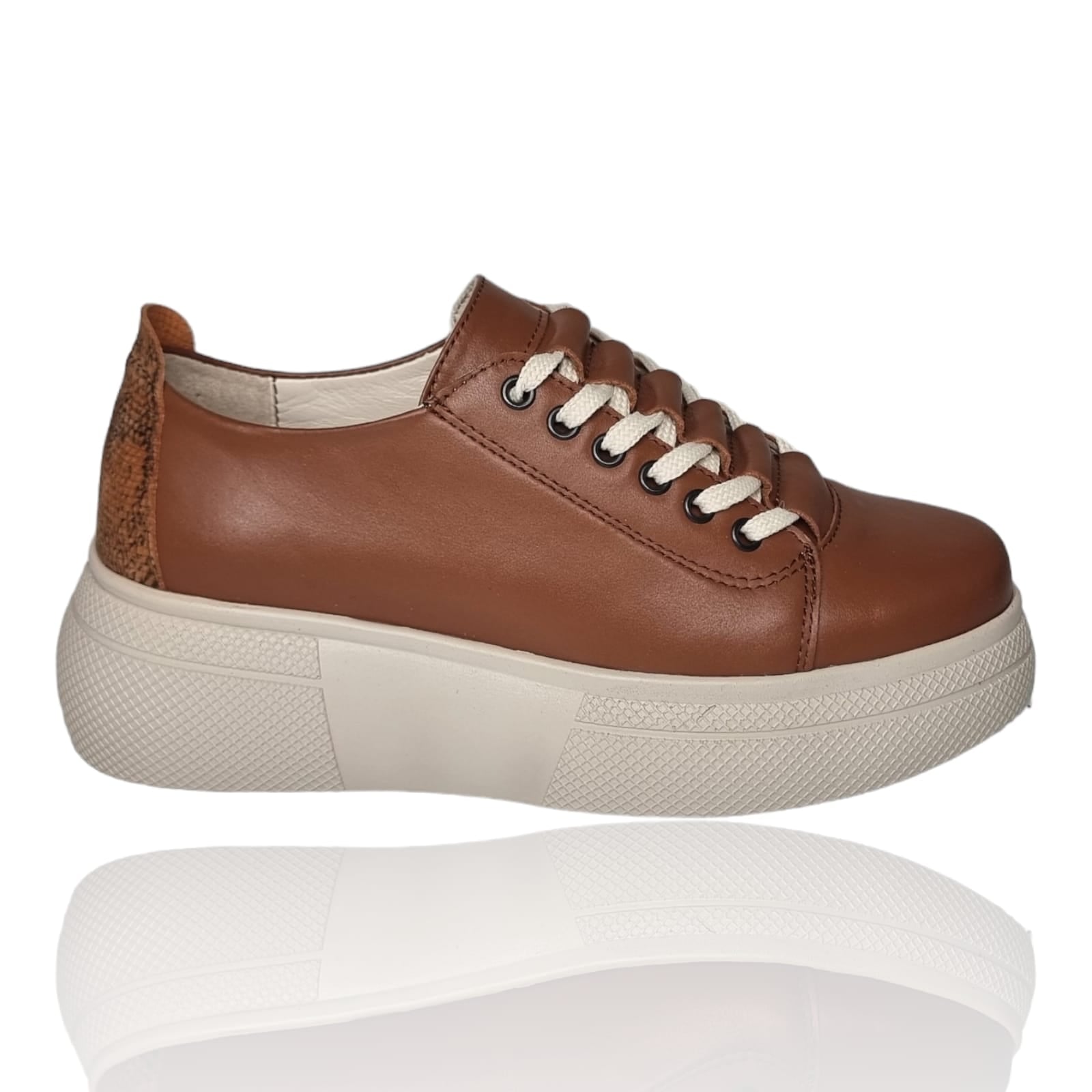 Pantofi Damă Casual Confort Din Piele Naturală Maro 25255