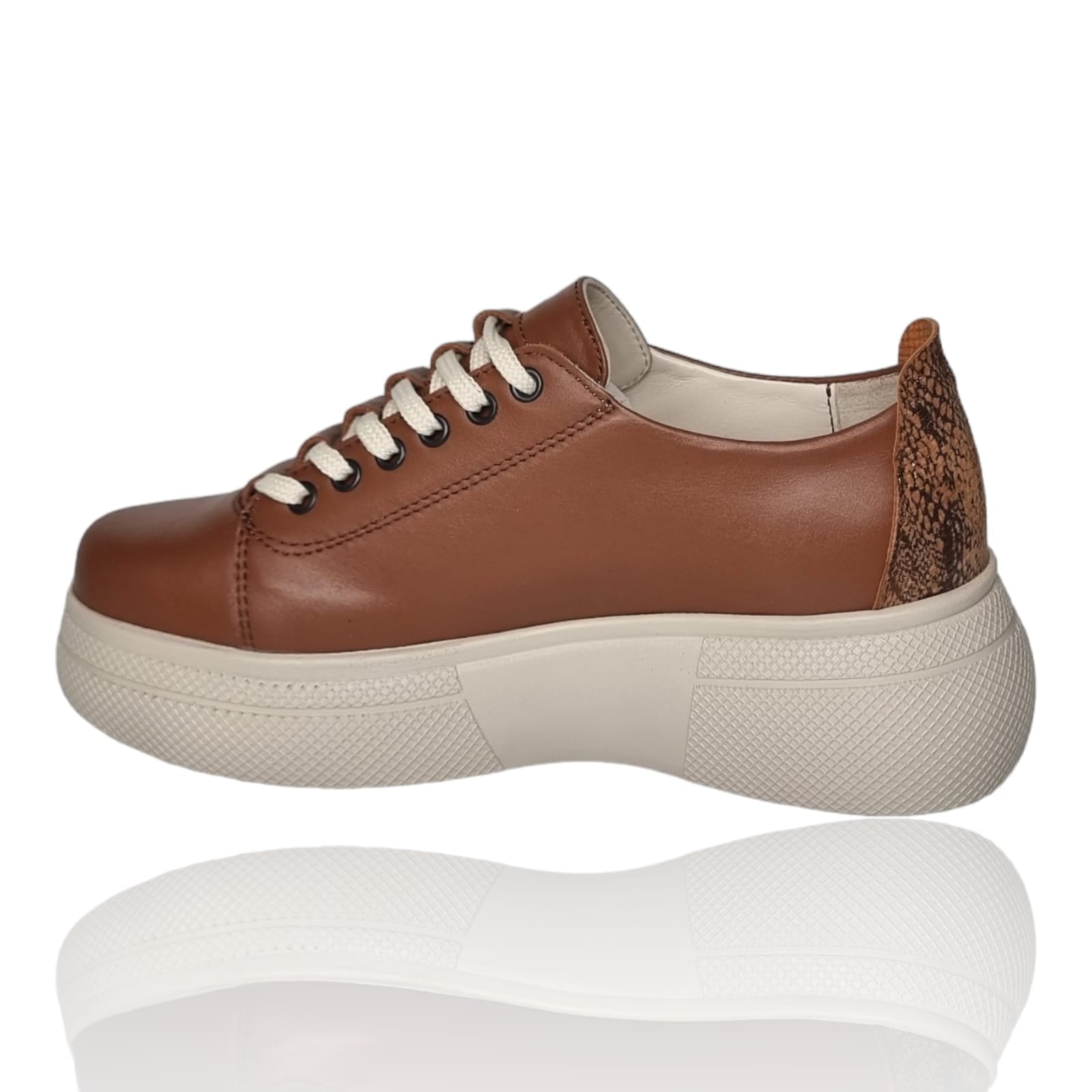 Pantofi Damă Casual Confort Din Piele Naturală Maro 25255