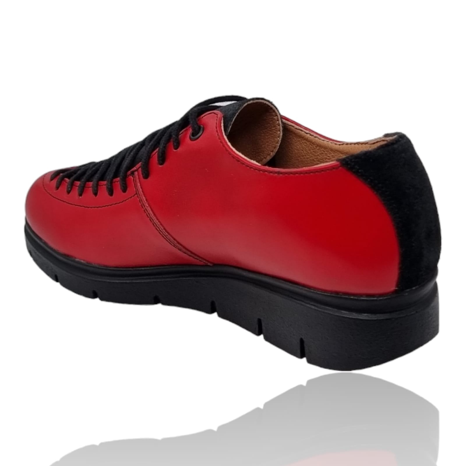 Pantofi Damă Casual Confort Din Piele Naturală Roșie 25292