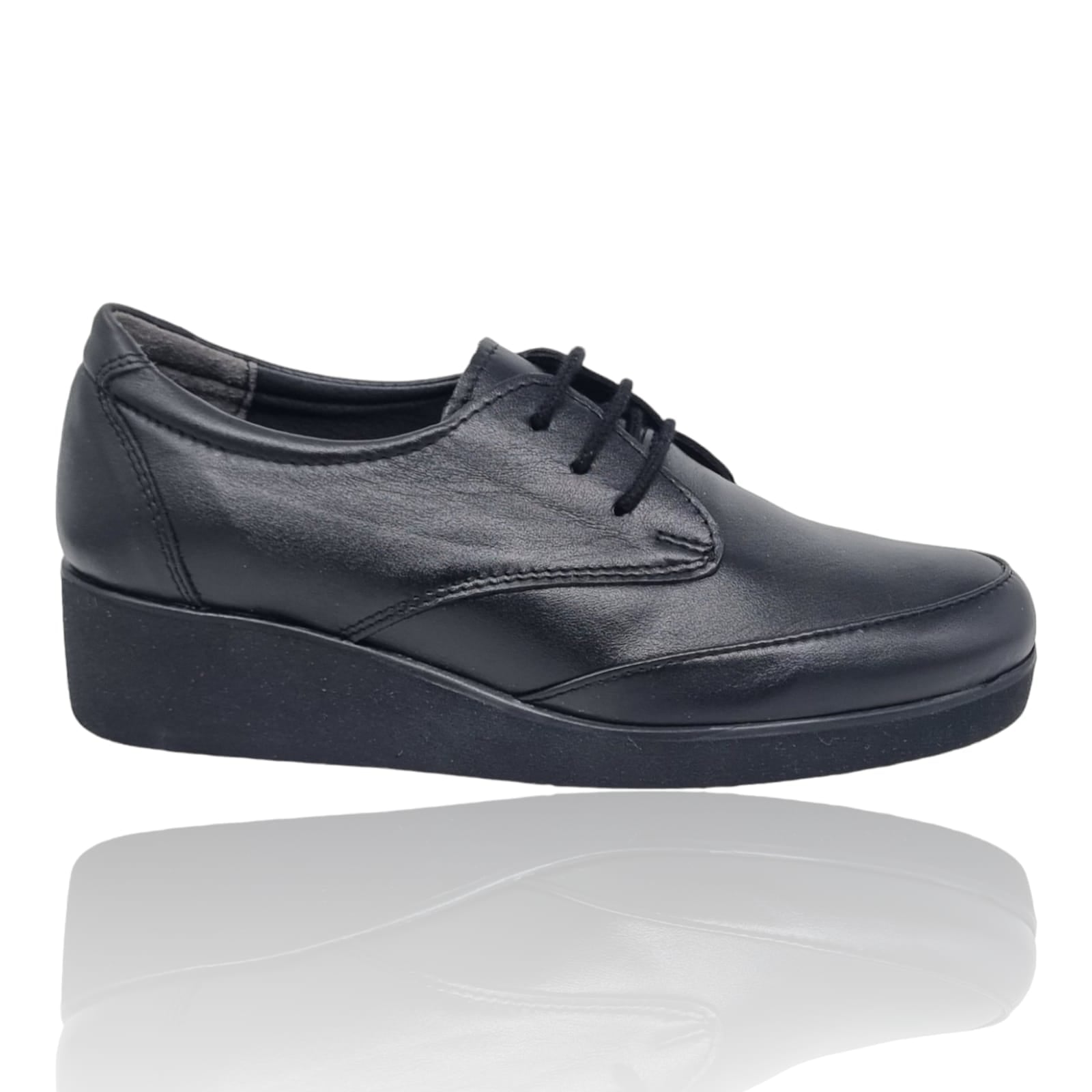 Pantofi Damă Casual Confort Din Piele Naturală Neagră 25272
