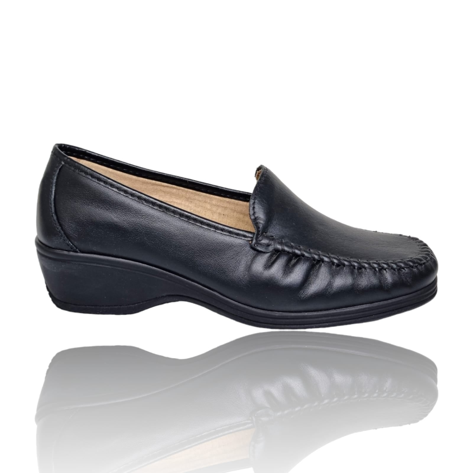 Pantofi Damă Casual Confort Din Piele Neagră 25275