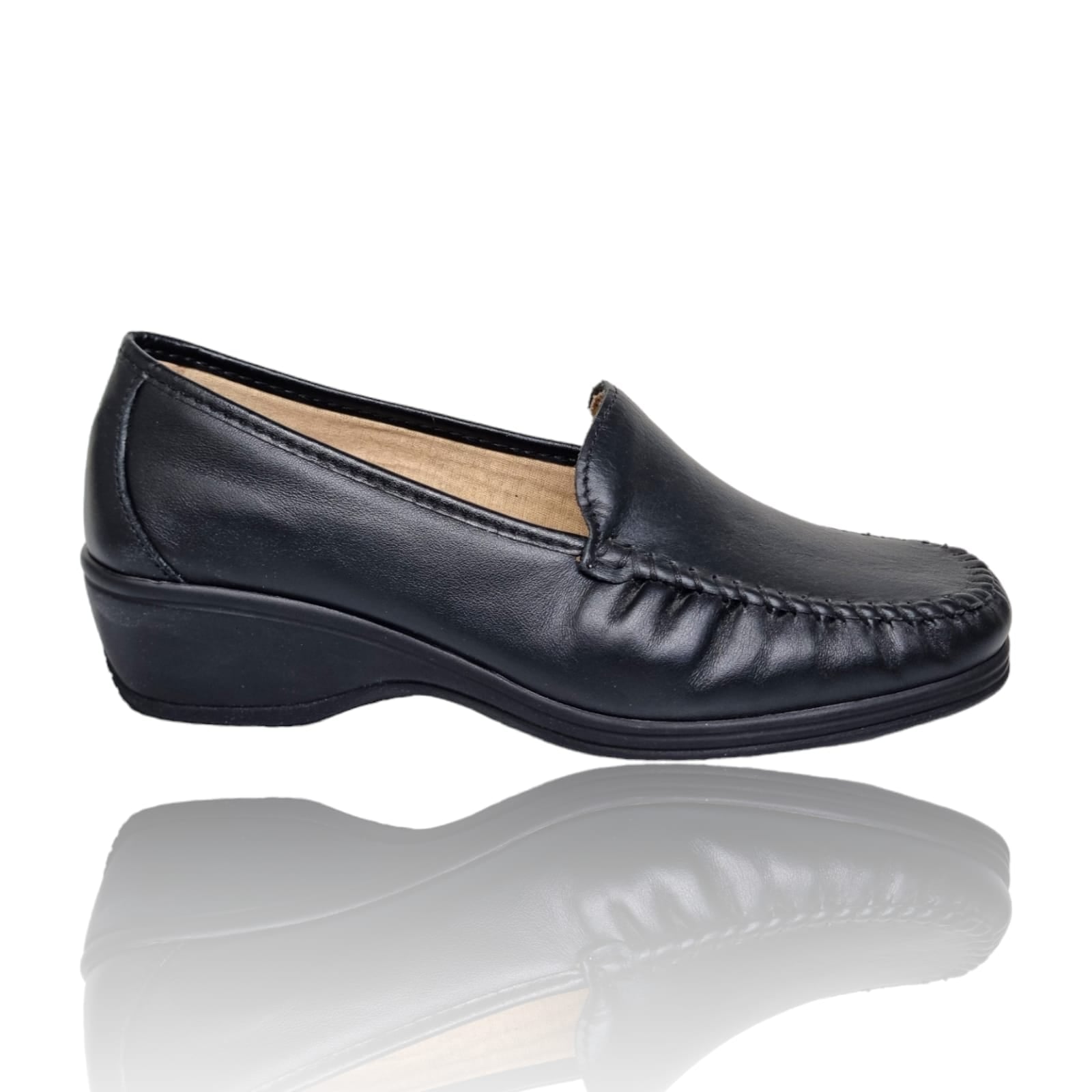 Pantofi Damă Casual Confort Din Piele Neagră 25275